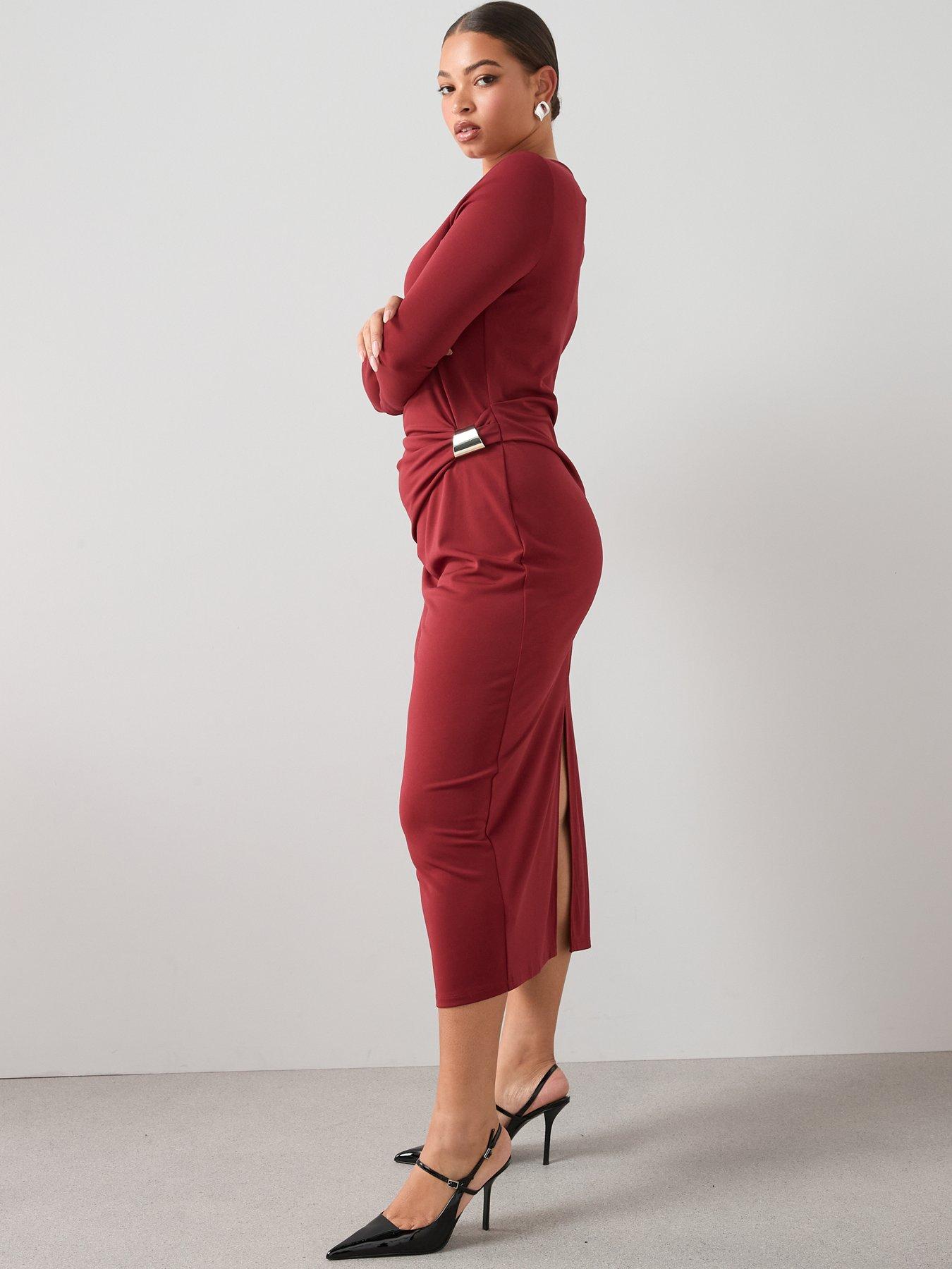 Image 3 of 7 of The Very Collection Curve Trim Detail Jersey Dress