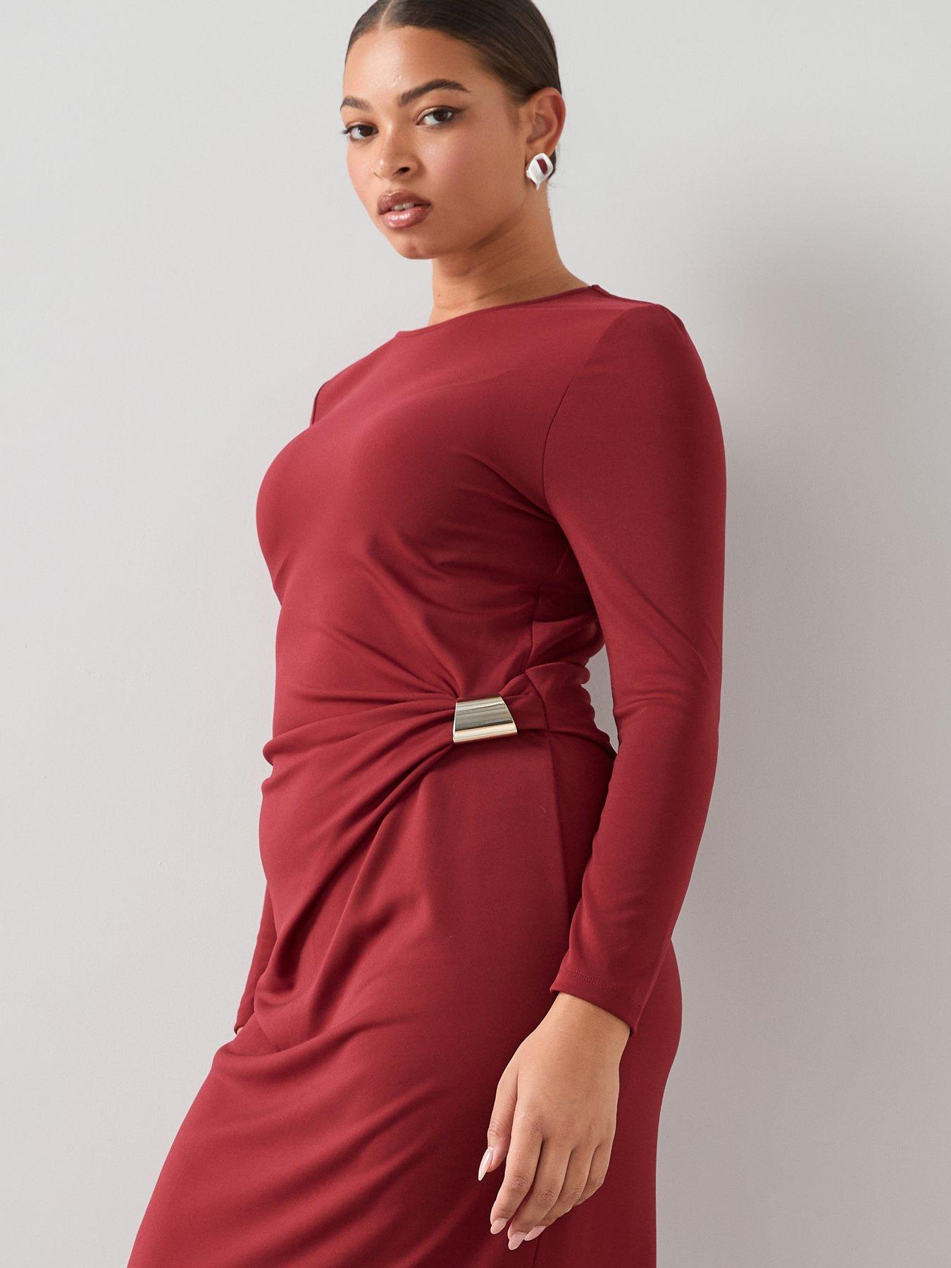 Image 4 of 7 of The Very Collection Curve Trim Detail Jersey Dress