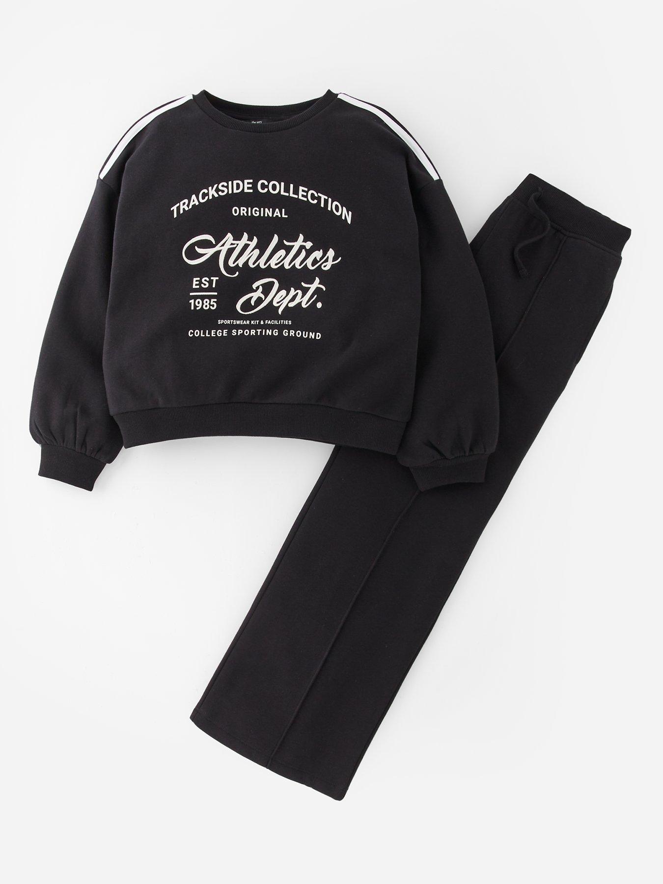 The Very Collection Girls Sweat And Wide Leg Trousers - Black