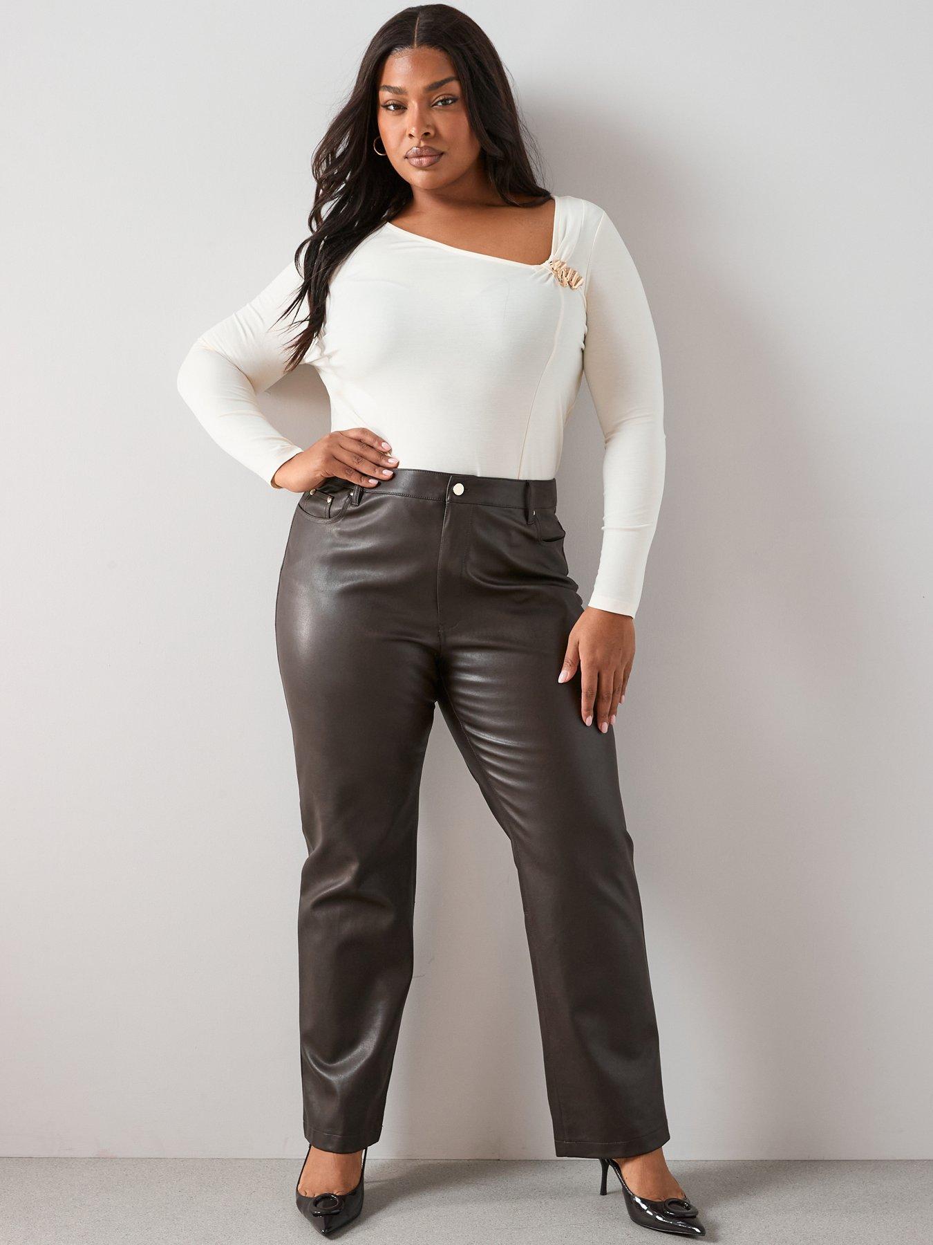 The Very Collection Curve Gold Trim Asymmetric Neck Top | Very