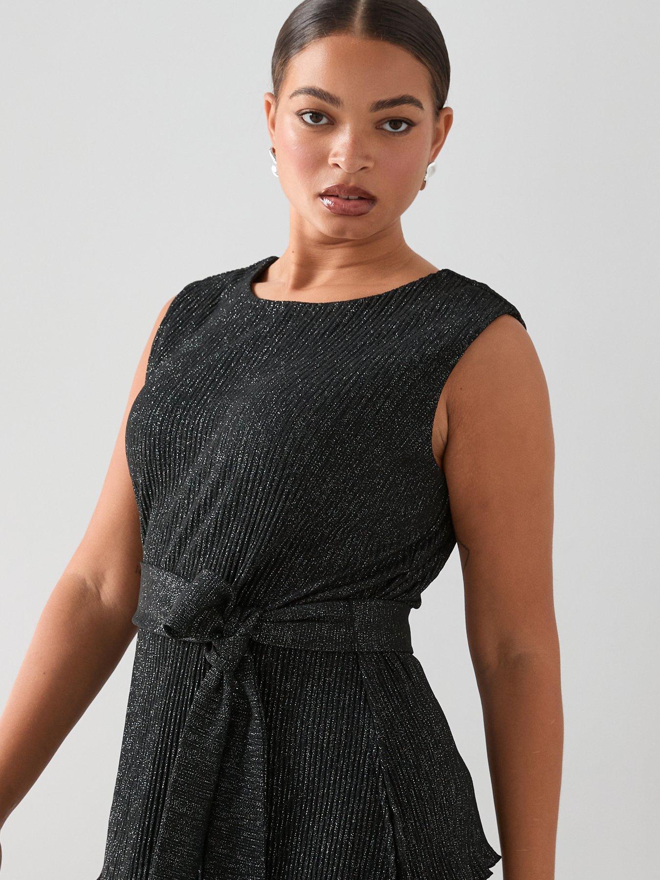 Image 4 of 7 of The Very Collection Curve Lurex Plisse Belted Tunic Top