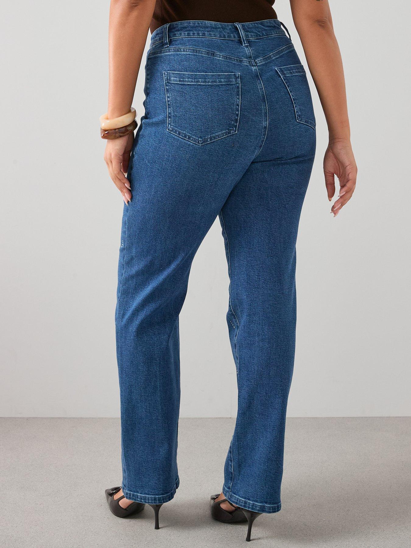 Image 2 of 7 of The Very Collection Curve Rhinestone Straight Leg Jean