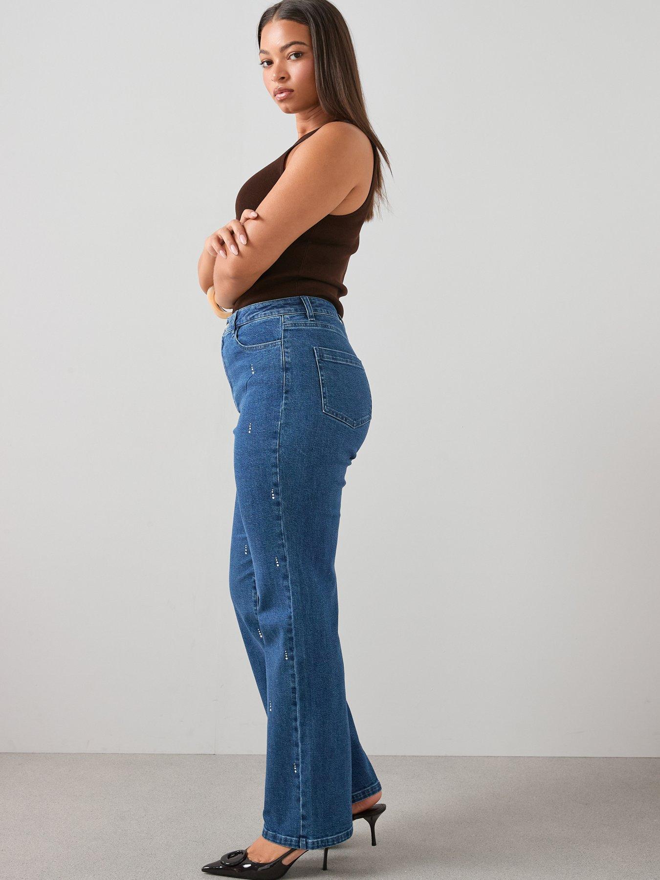 Image 6 of 7 of The Very Collection Curve Rhinestone Straight Leg Jean