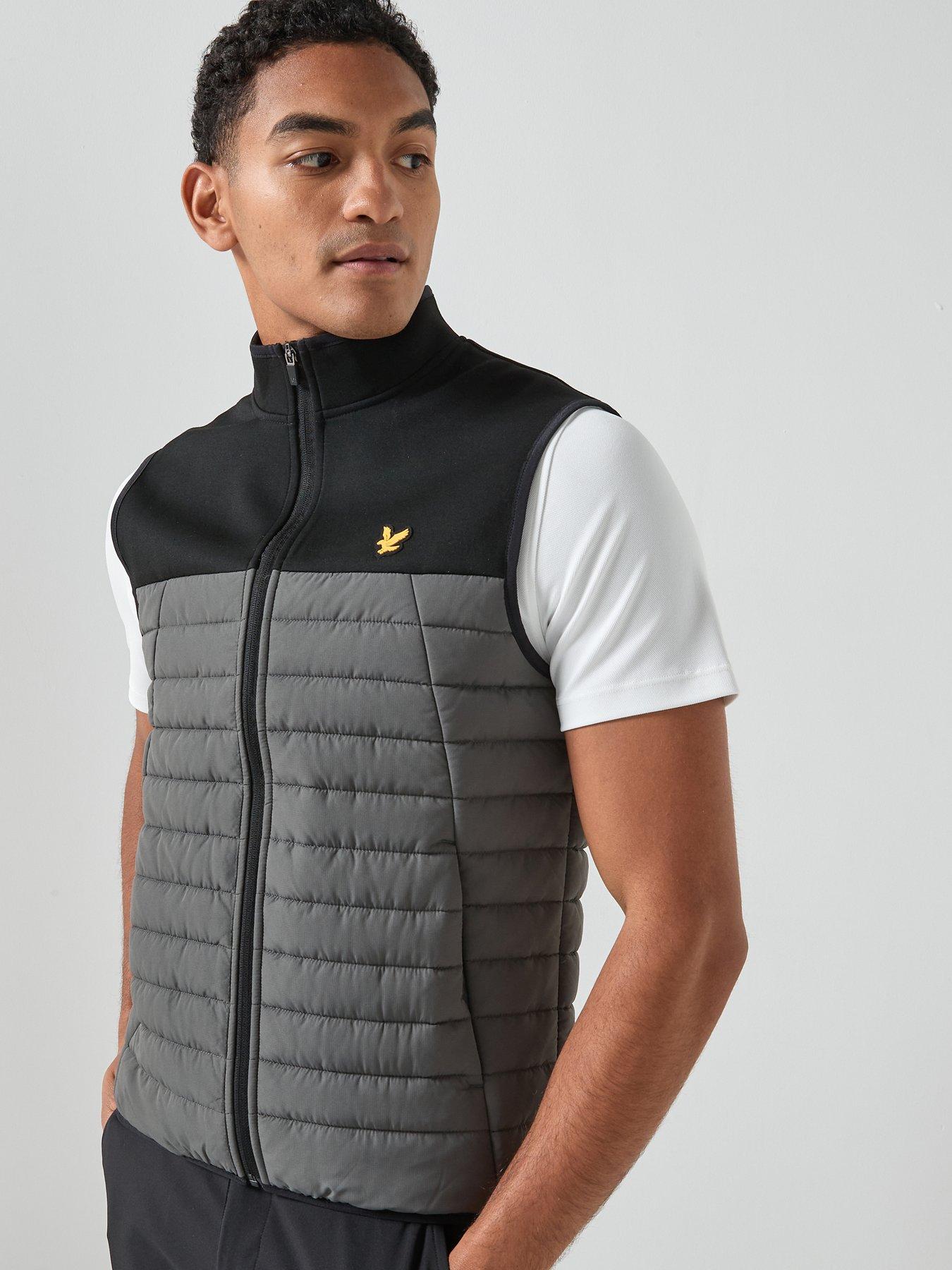 Lyle & Scott Golf Mens Sports Fleece Hybrid Gilet - Black
