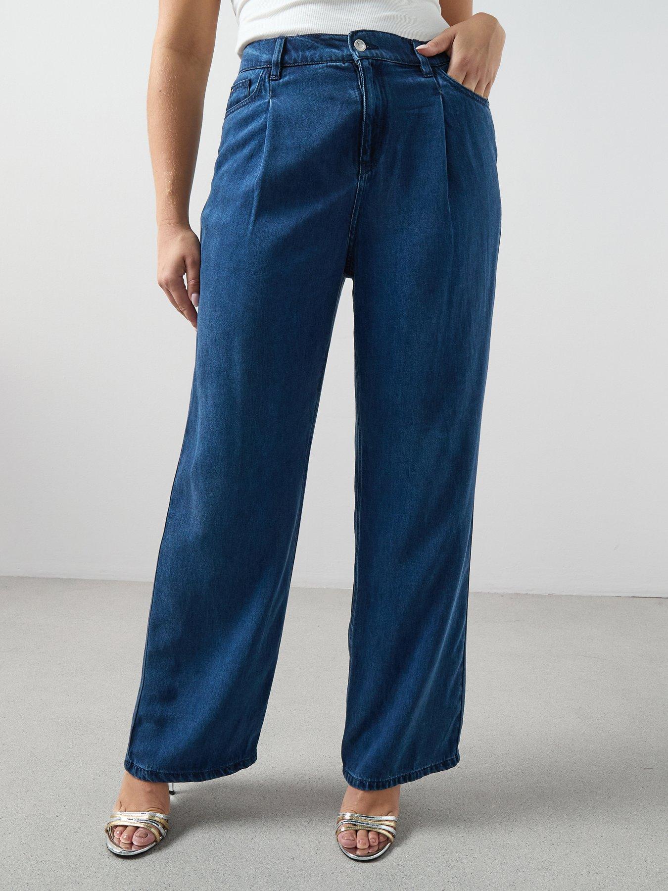 The Very Collection Curve Wide Leg Elasticated Waist Jean - Blue