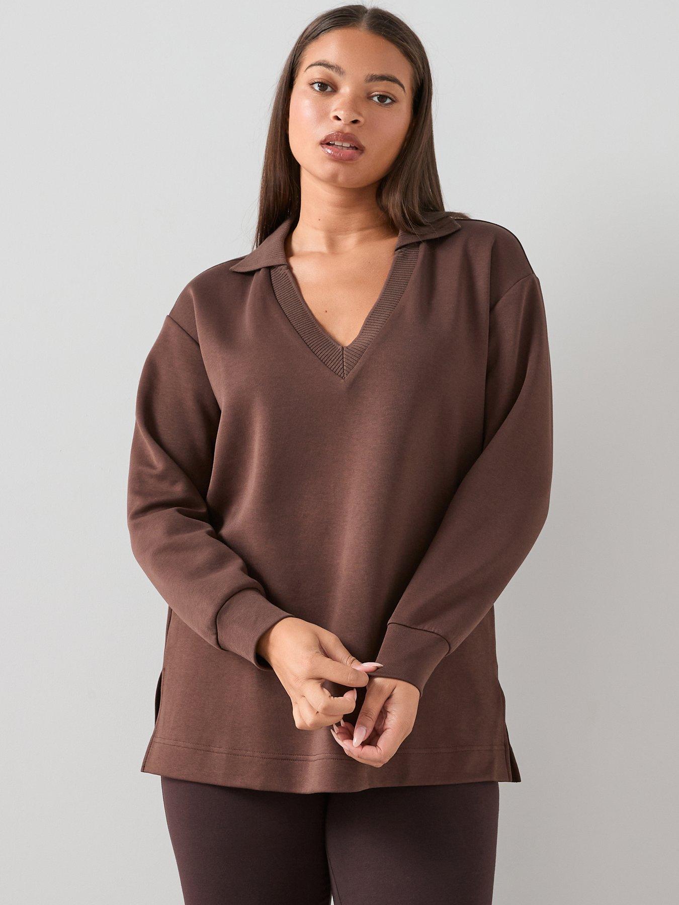 Image 1 of 7 of The Very Collection Curve V Neck Soft Touch Sweat