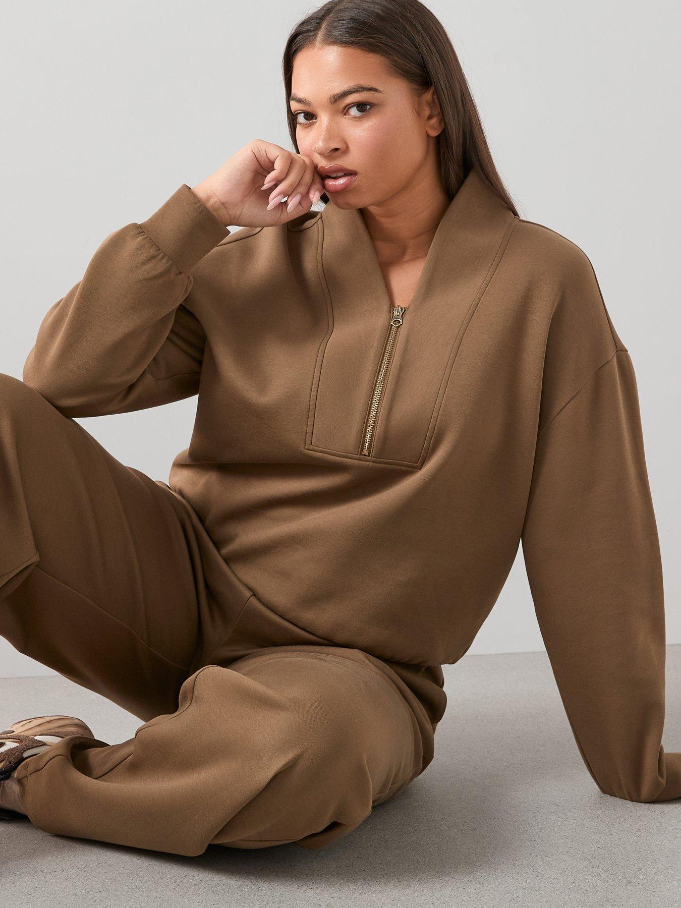 Image 1 of 7 of The Very Collection Curve Half Zip Sweat Co-ord