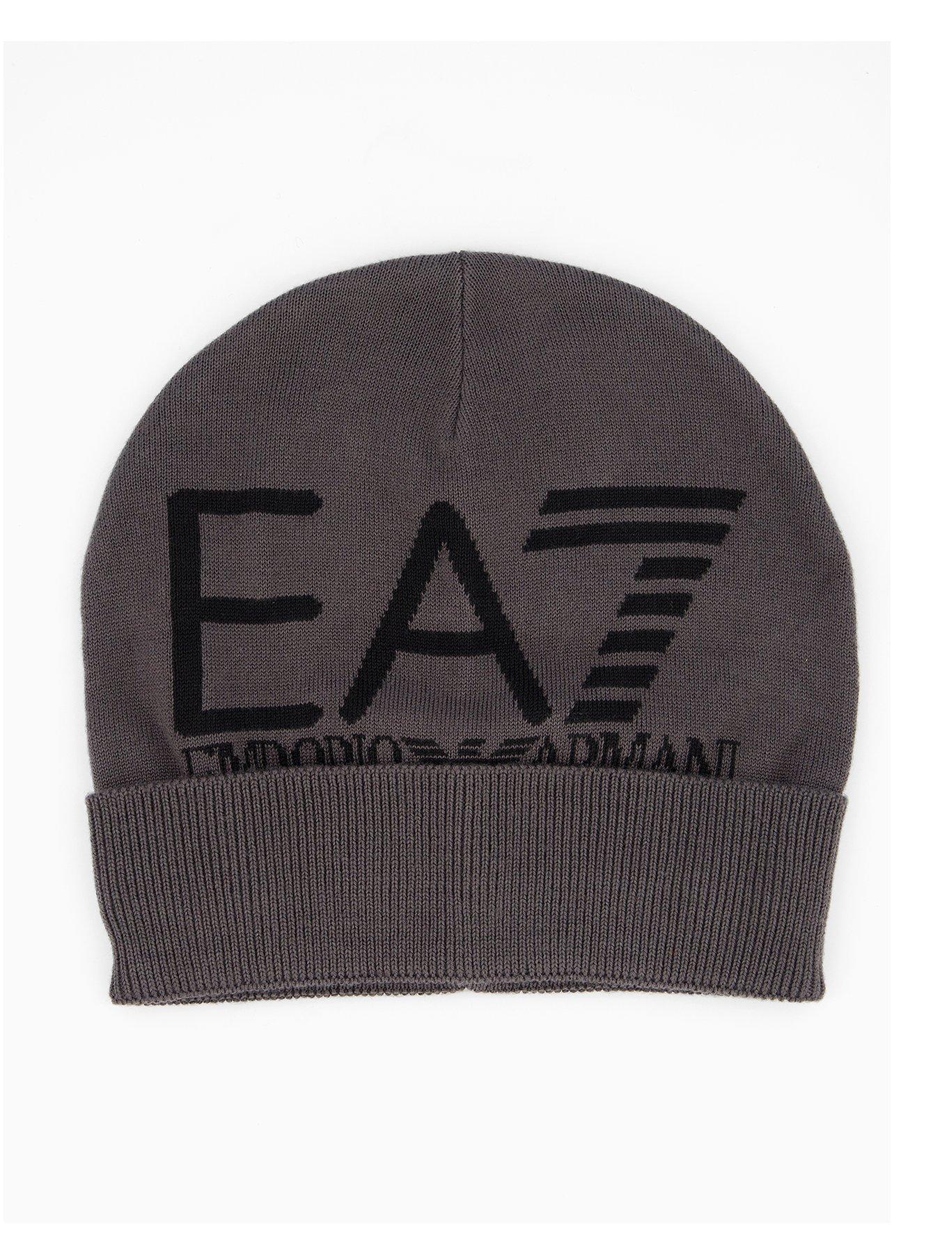 EA7 Emporio Armani Contrast Logo Beanie - Grey