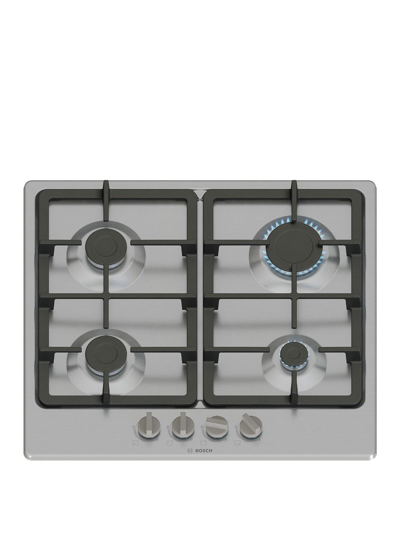 undefined PGP6B5K90, 60cm Gas Hob, 4 burners, 2 Dishwasher suitable cast iron pan supports, new standard sword dials, Front control