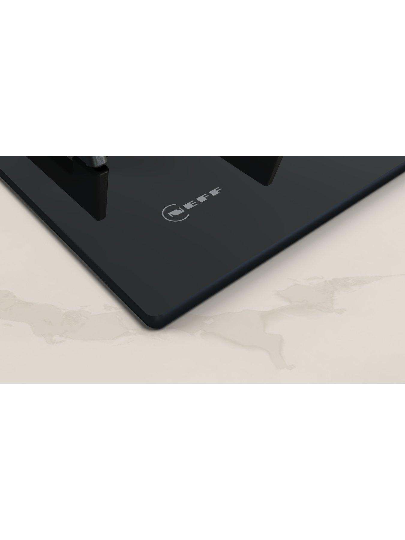 Image 5 of 7 of Neff T26PIP4S0, 60cm Gas Hob, Black Tempered Glass, 4 burner, Optimised FlameSelect, 4 Dishwasher suitable cast iron pan supports, Detachable metallic sword dials