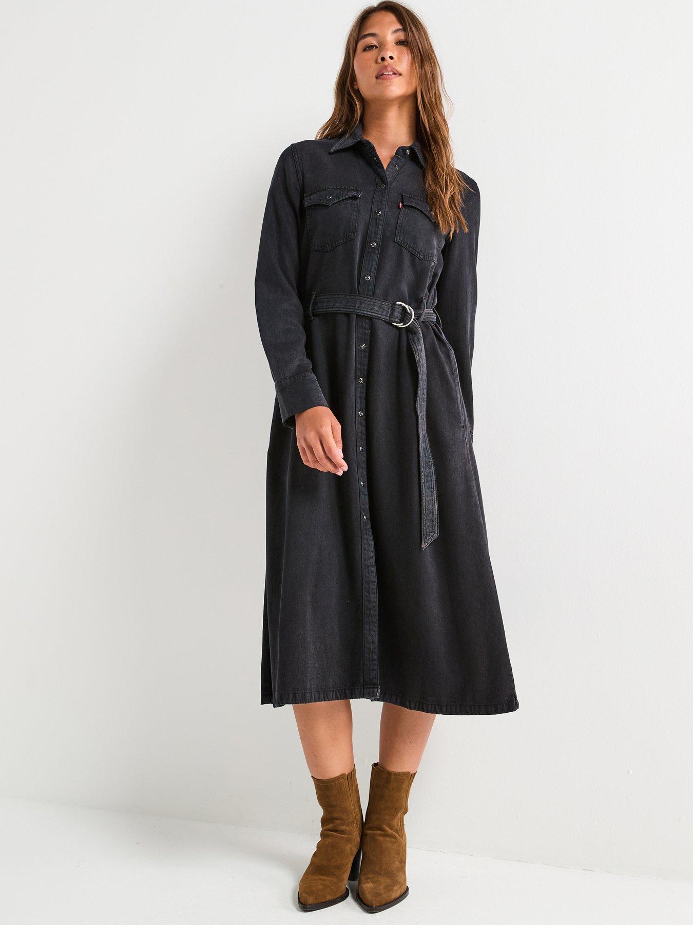 Levi's Quincey Long Sleeve Maxi Dress - Black