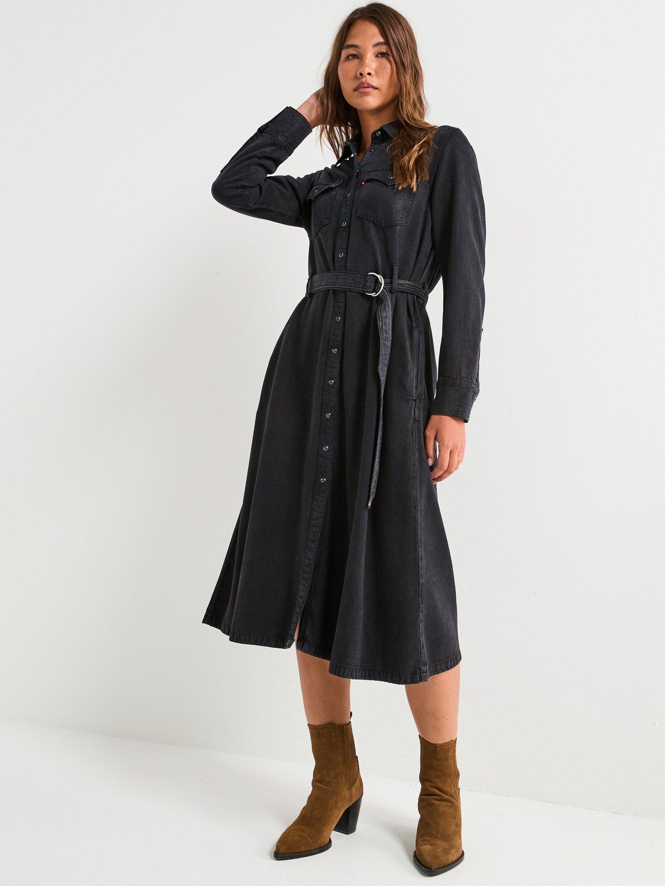 quincey long sleeve maxi dress Women's Washable Stretch Silk Long Sleeve Maxi Dress in True Black, Size XS by Quince