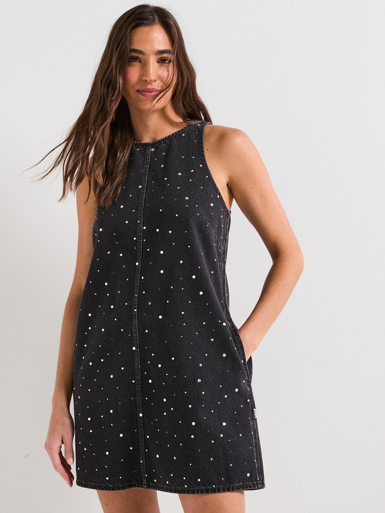 undefined 90s Shift Dress - Dazzle Me Smoke Dress