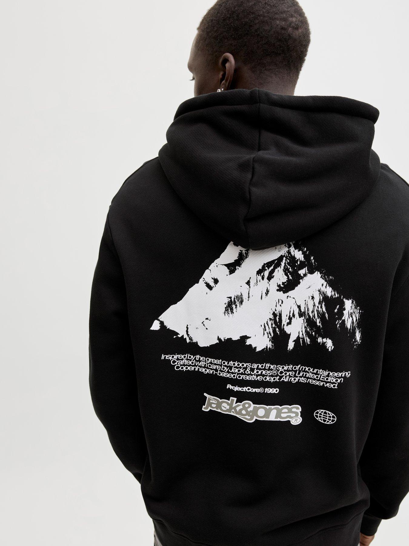 Jack & Jones Flare Back Graphic Hoodie - Black