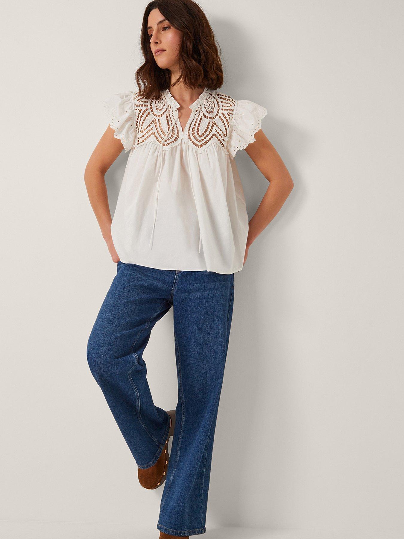 undefined Zadie Lace Top - White