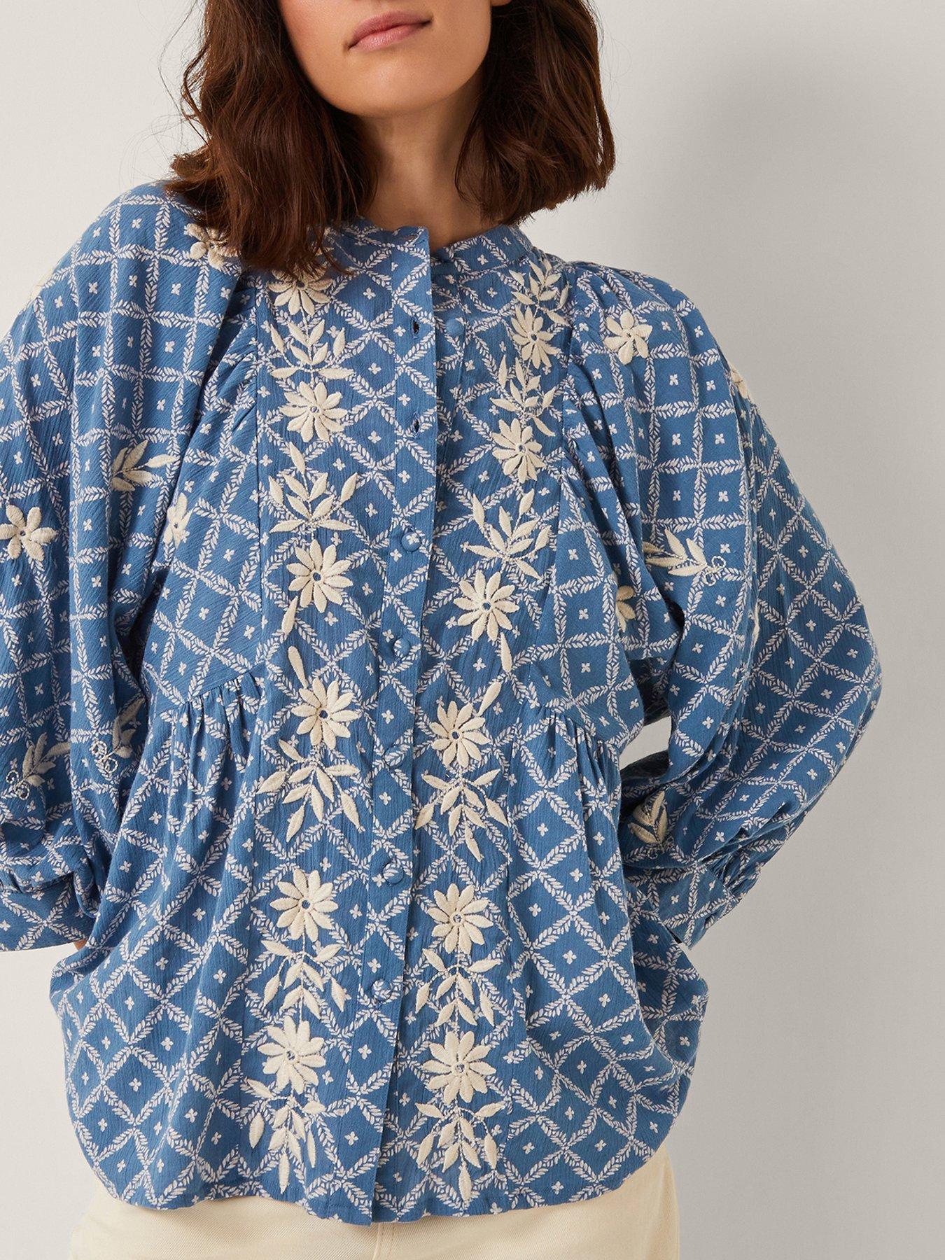Monsoon Deniz Embroidered Shirt - Blue