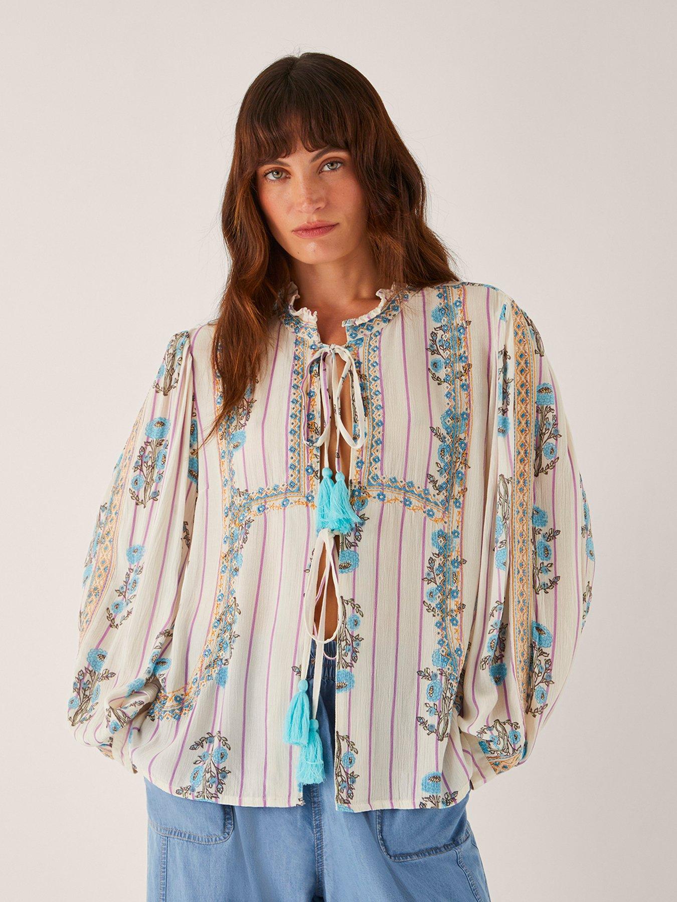 undefined Elora Tie Top - Ivory