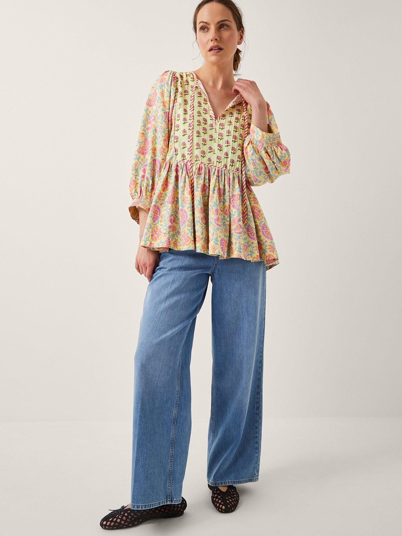 undefined Betty Floral Print Top - Yellow