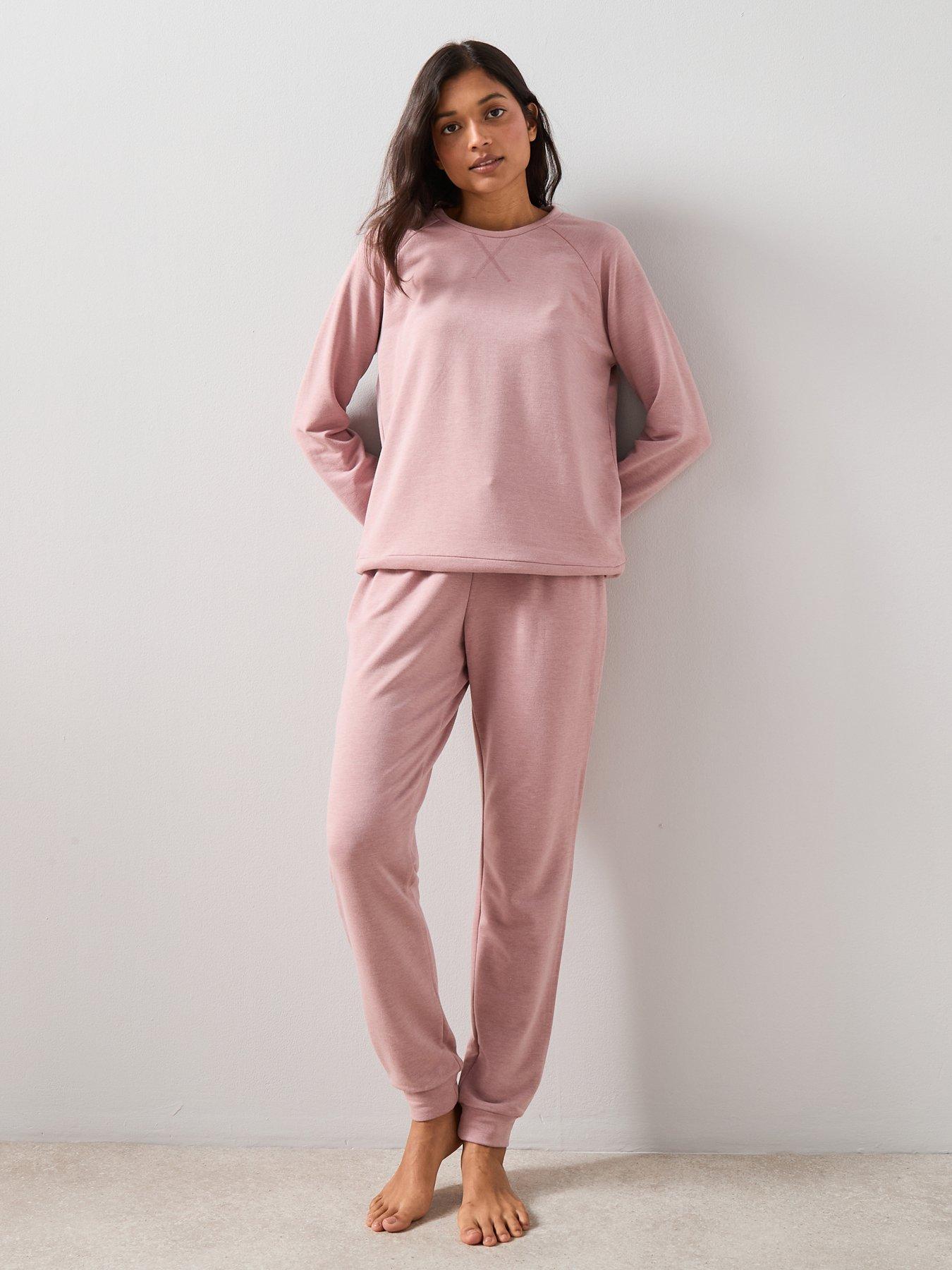 The Very Collection Marl Soft Touch Sweatshirt And Jogger Loungewear Set - Pink