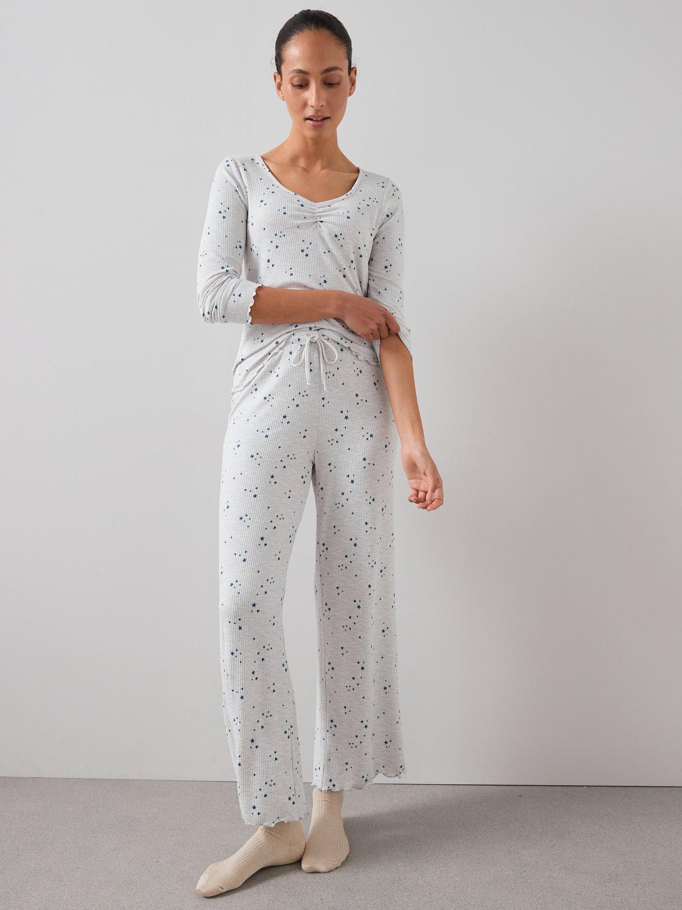 Polo Ralph Lauren Pointelle Henley & Wide Leg Sleep Set- Twilight Ditsy