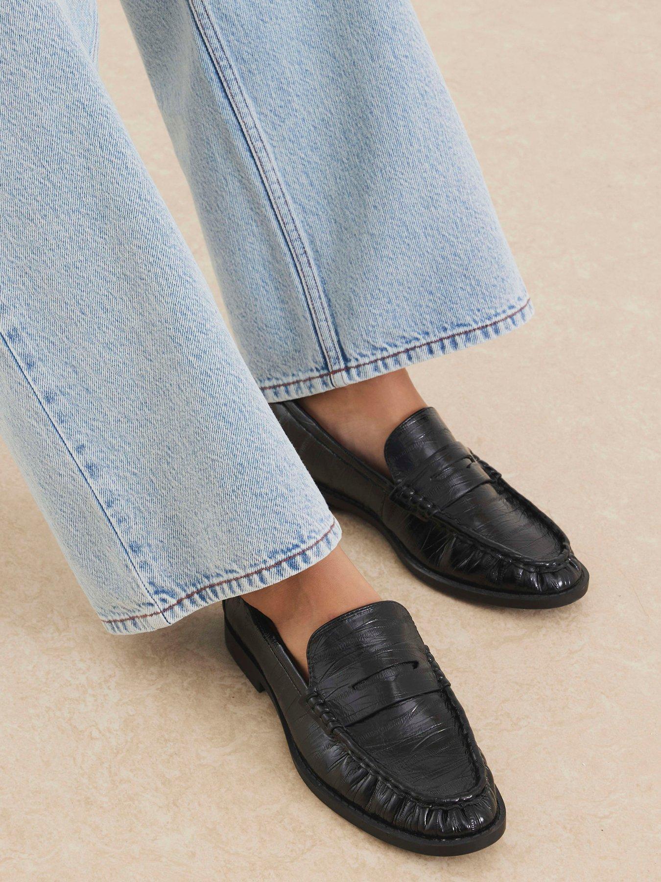 River Island Ruched Loafer - Black