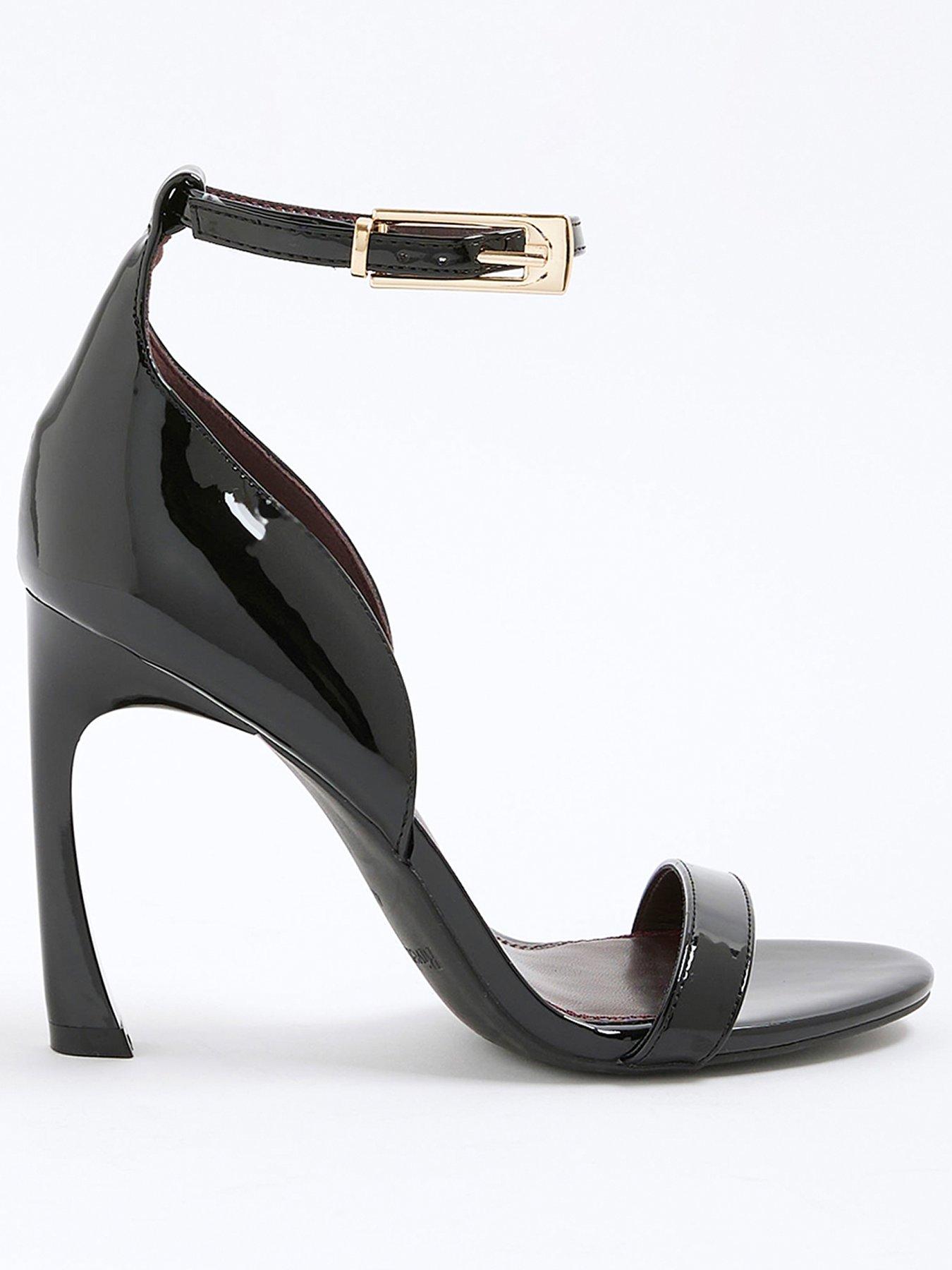 Image 3 of 6 of River Island Closed Back Banana Heel Sandal - Black
