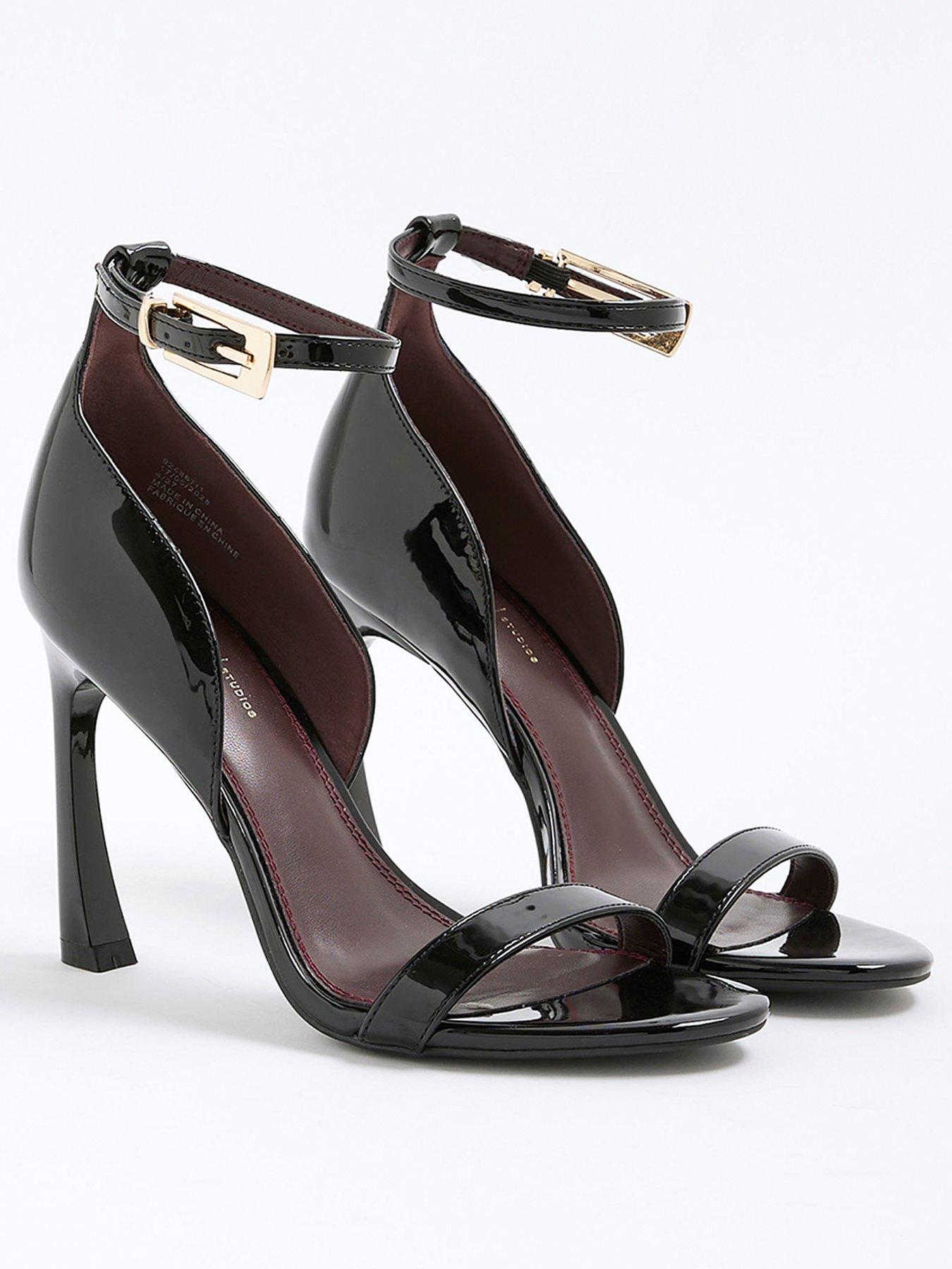 Image 4 of 6 of River Island Closed Back Banana Heel Sandal - Black