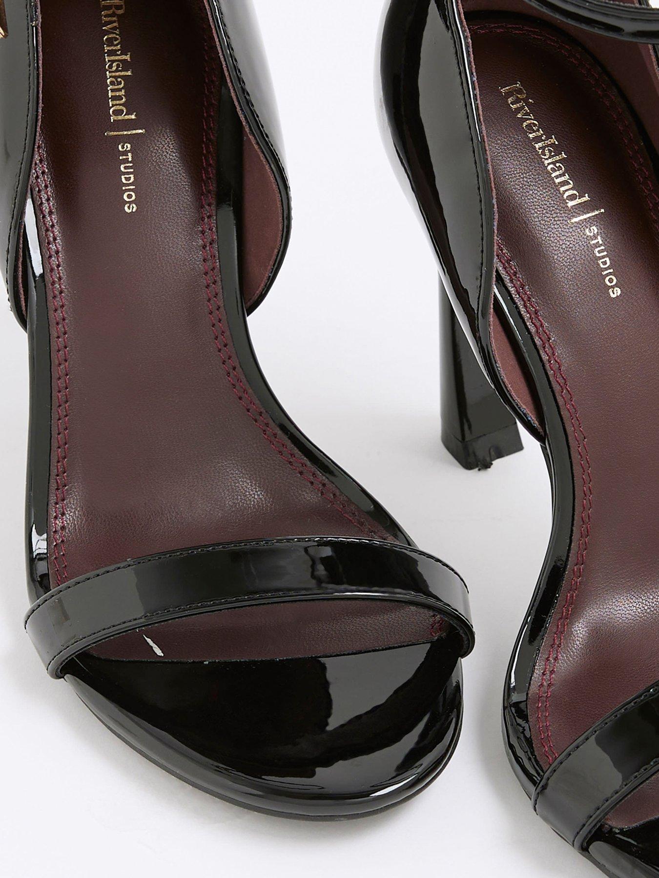 Image 6 of 6 of River Island Closed Back Banana Heel Sandal - Black