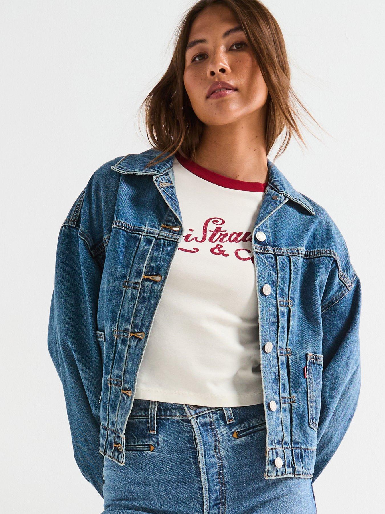 undefined Balloon Sleeve Trucker Jacket - Missed My Flight No Tie