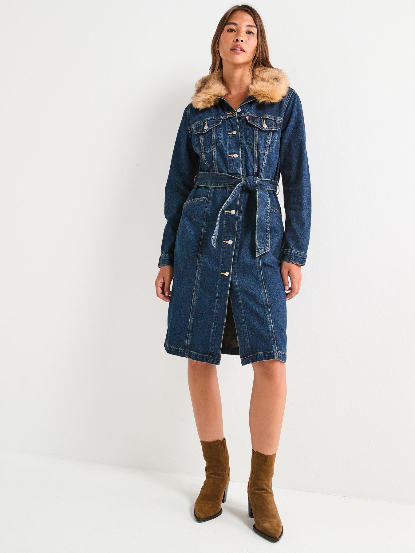 undefined Longline Fur Trucker Jacket - Bellissima