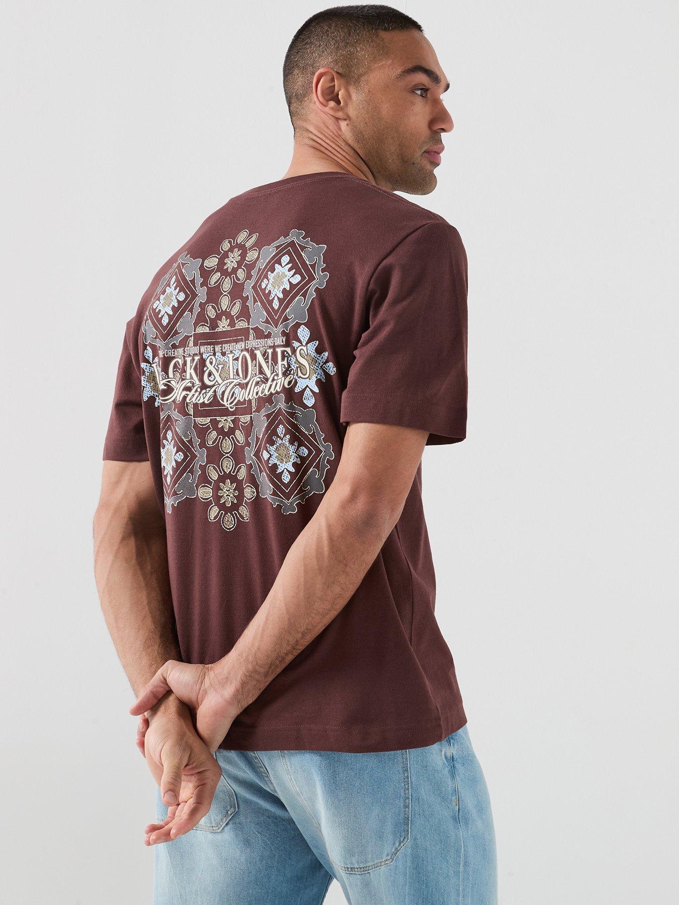 Jack & Jones Bleeker Back Graphic Box T-Shirt - Brown