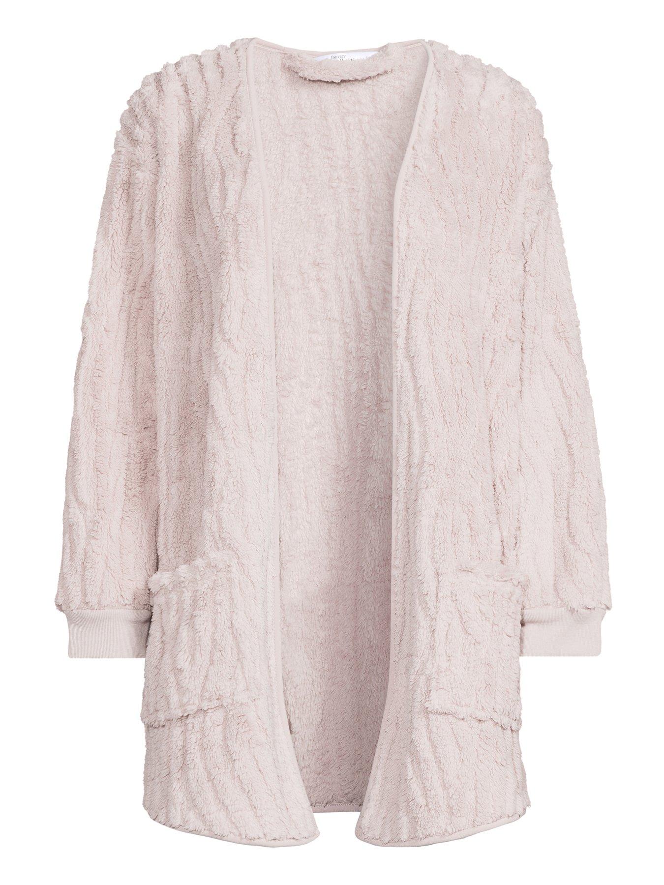 Image 7 of 7 of The Very Collection Textured Longline Cardigan - Pink