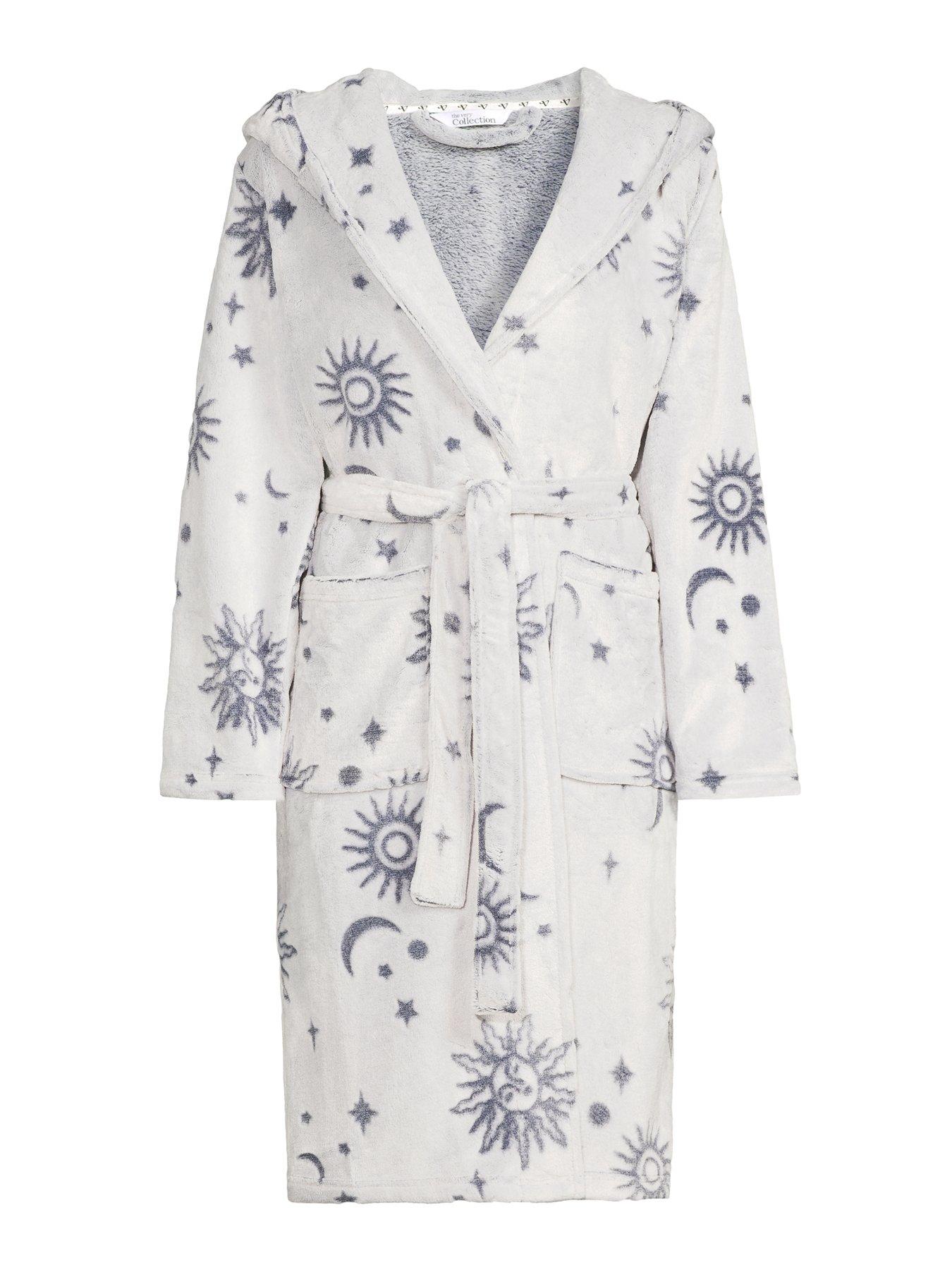 Image 7 of 7 of The Very Collection Moon Carved Dressing Gown - Blue