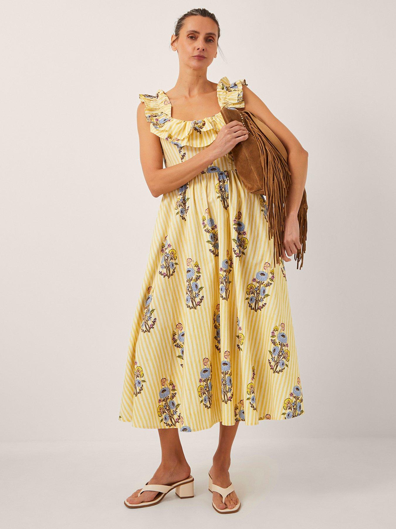 undefined Maria Print Dress - Camel