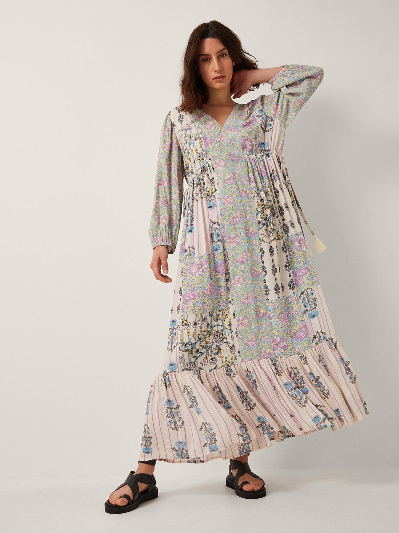undefined Selene Print Dress - Ivory