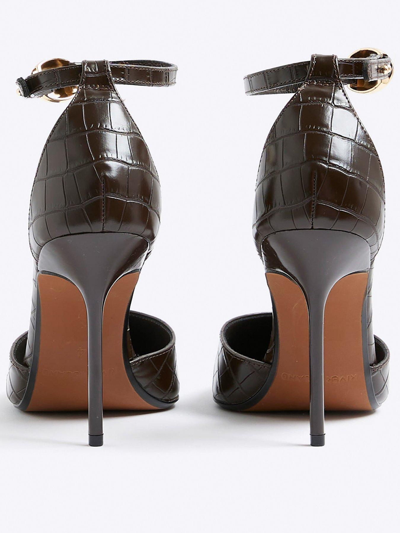 Image 2 of 6 of River Island Cros Ankle Strap Court - Brown