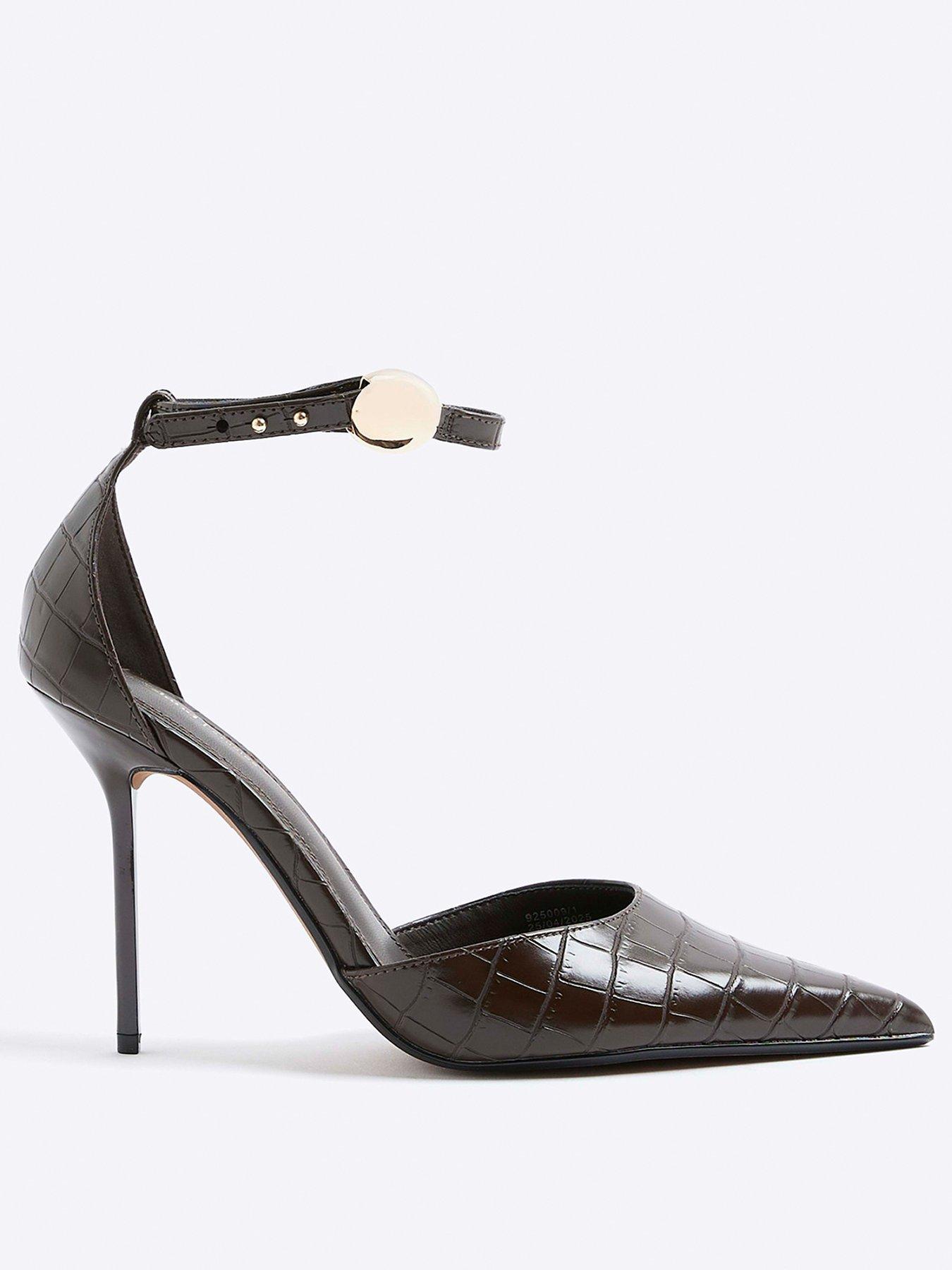 Image 3 of 6 of River Island Cros Ankle Strap Court - Brown