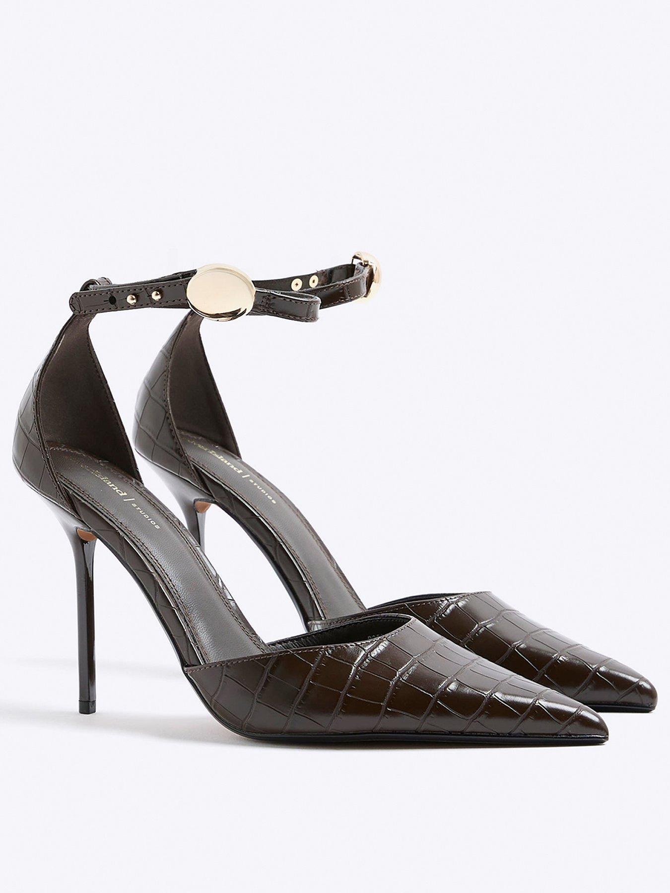 Image 4 of 6 of River Island Cros Ankle Strap Court - Brown
