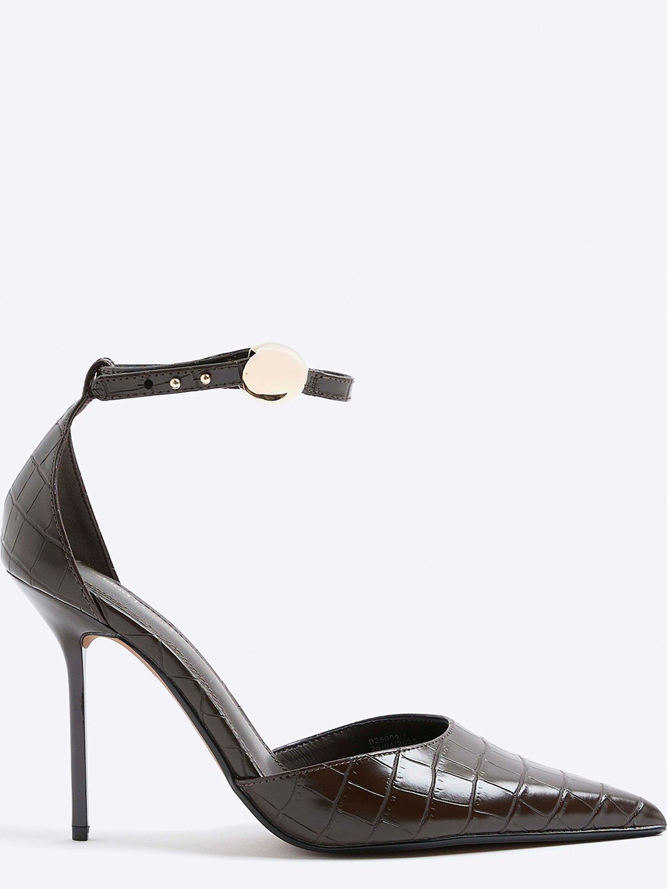 Image 5 of 6 of River Island Cros Ankle Strap Court - Brown