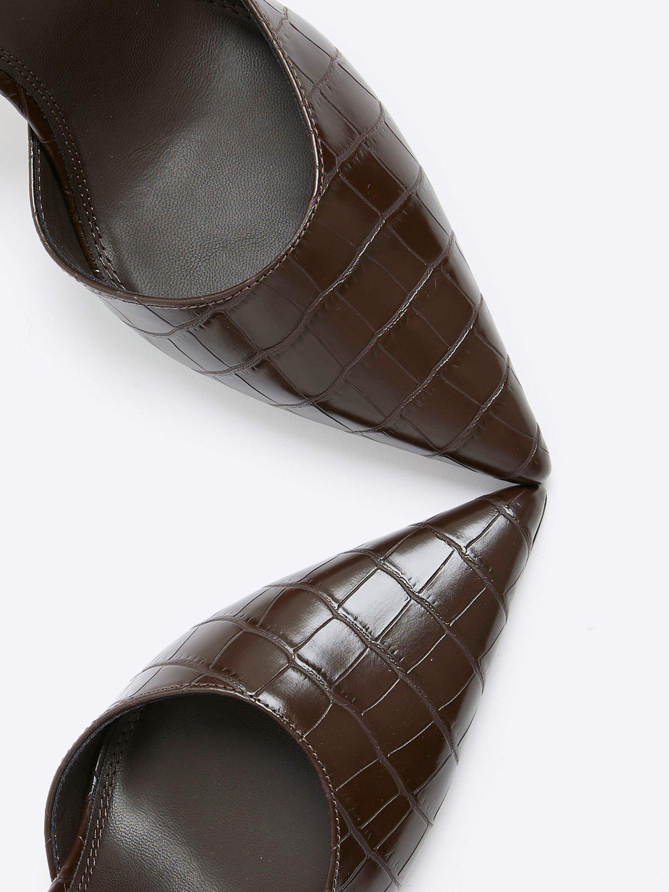 Image 6 of 6 of River Island Cros Ankle Strap Court - Brown