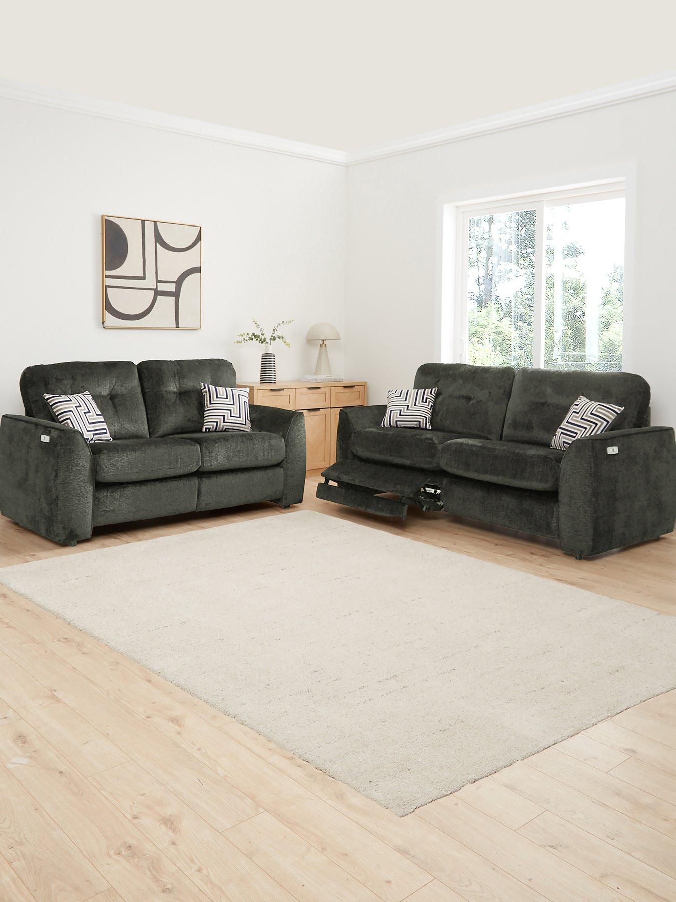 Very Home Margate Fabric 3 Seater + 2 Seater Power Incliner Sofa Set (Buy  &  SAVE!) - Made to Order in the UK
