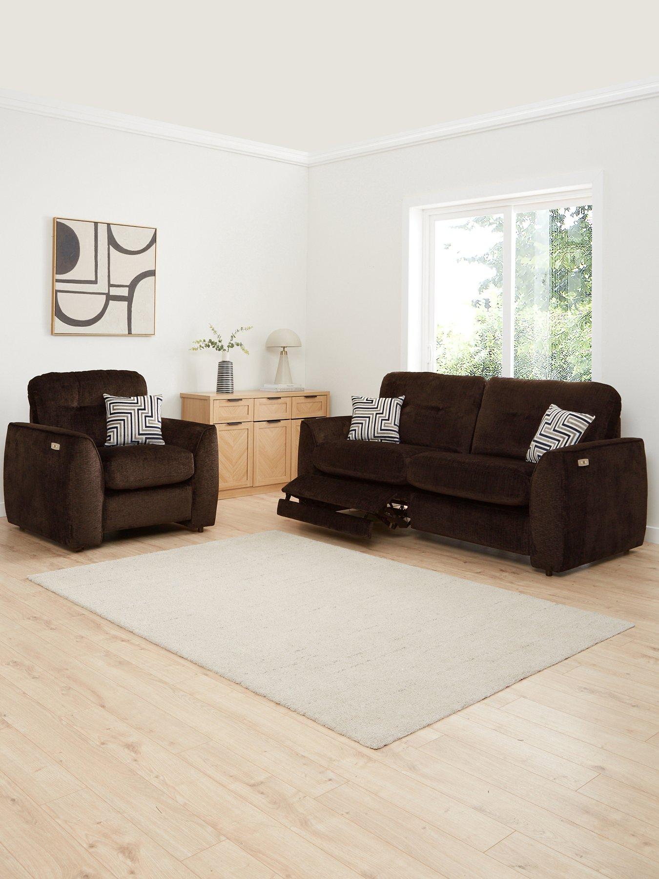 The Very Collection Margate Fabric 3 Seater Power Incliner Sofa + Armchair Set (Buy  &  SAVE!) - Made to Order in the UK