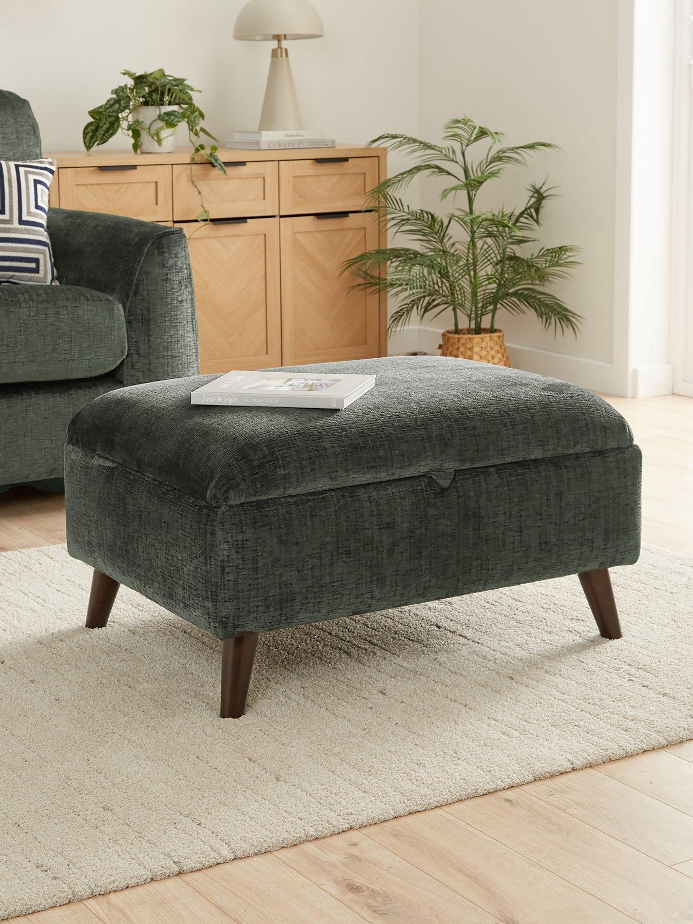 Very Home Margate Fabric Storage Footstool - Made to Order in the UK