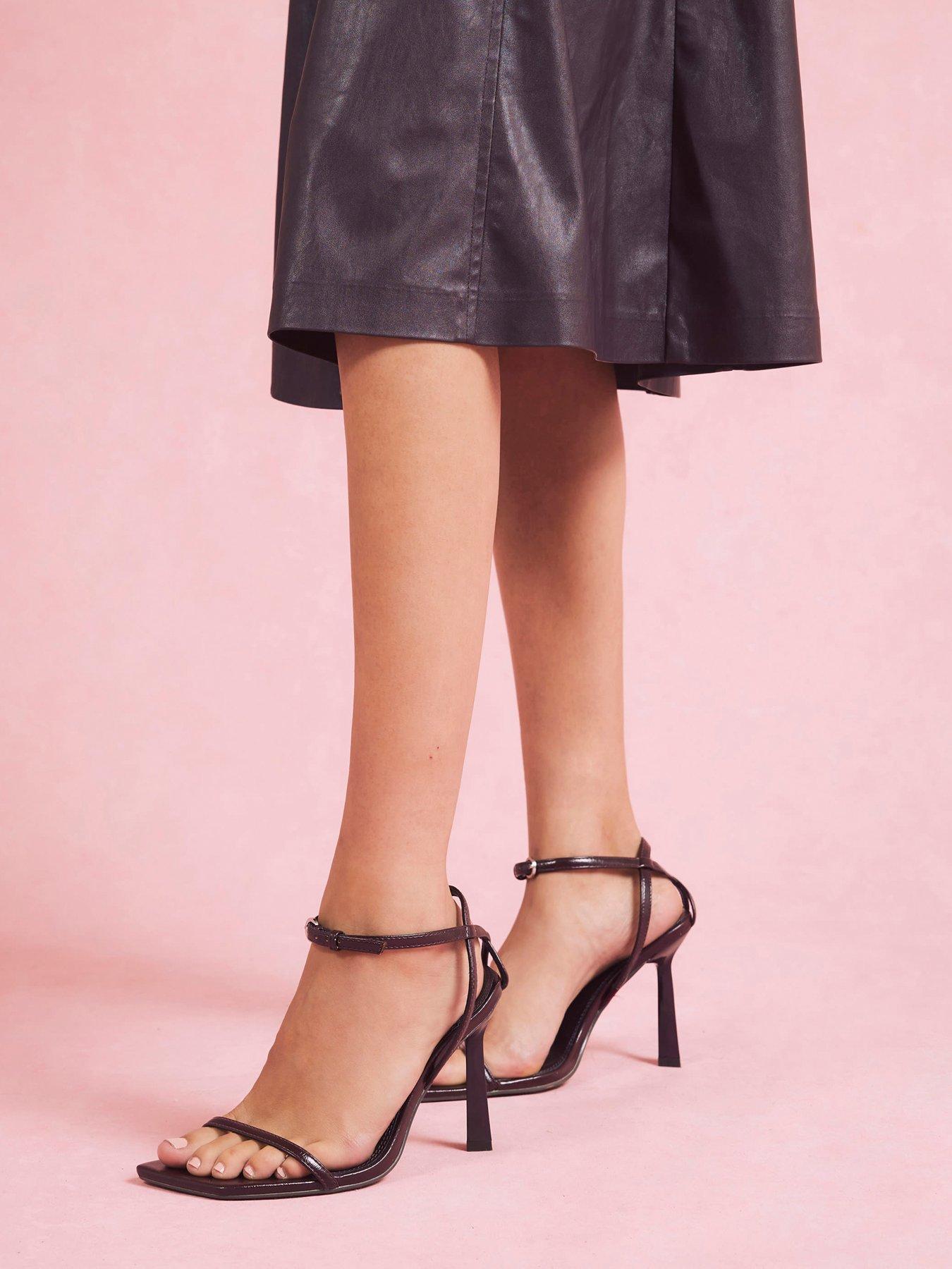 undefined Angled Barely There Sandal - Red