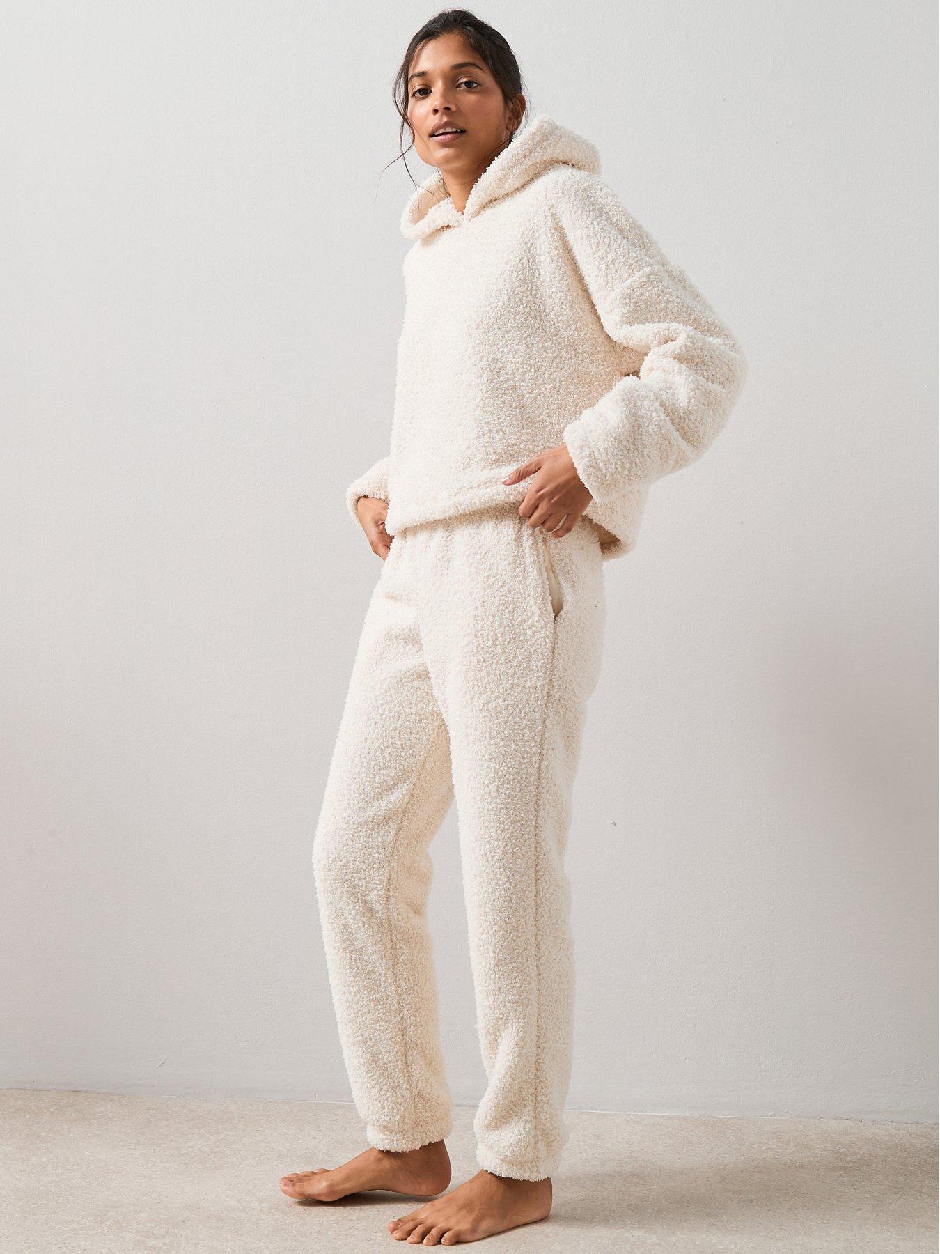 Image 5 of 7 of The Very Collection Borg Hoody And Jogger Set - Cream