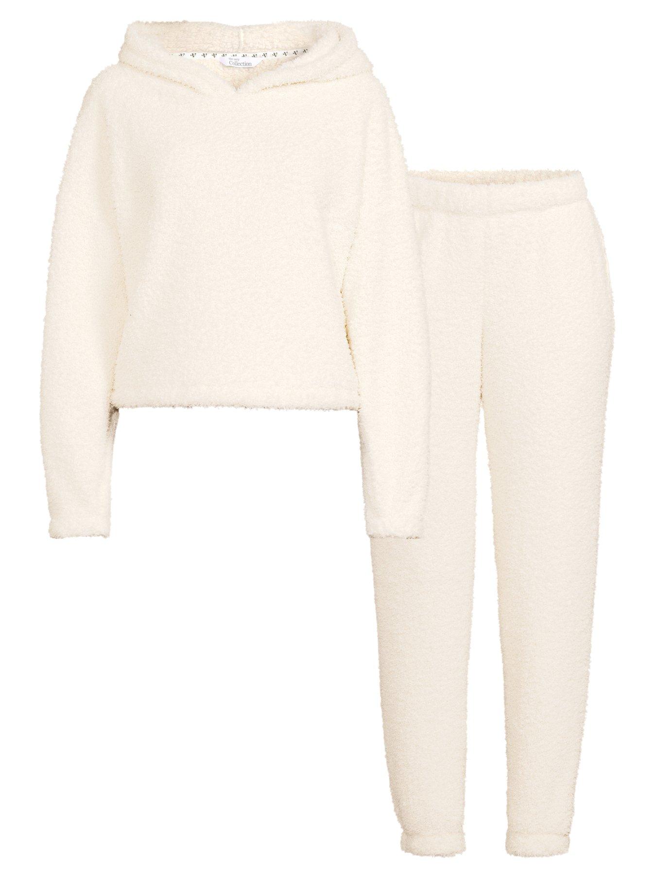 Image 7 of 7 of The Very Collection Borg Hoody And Jogger Set - Cream