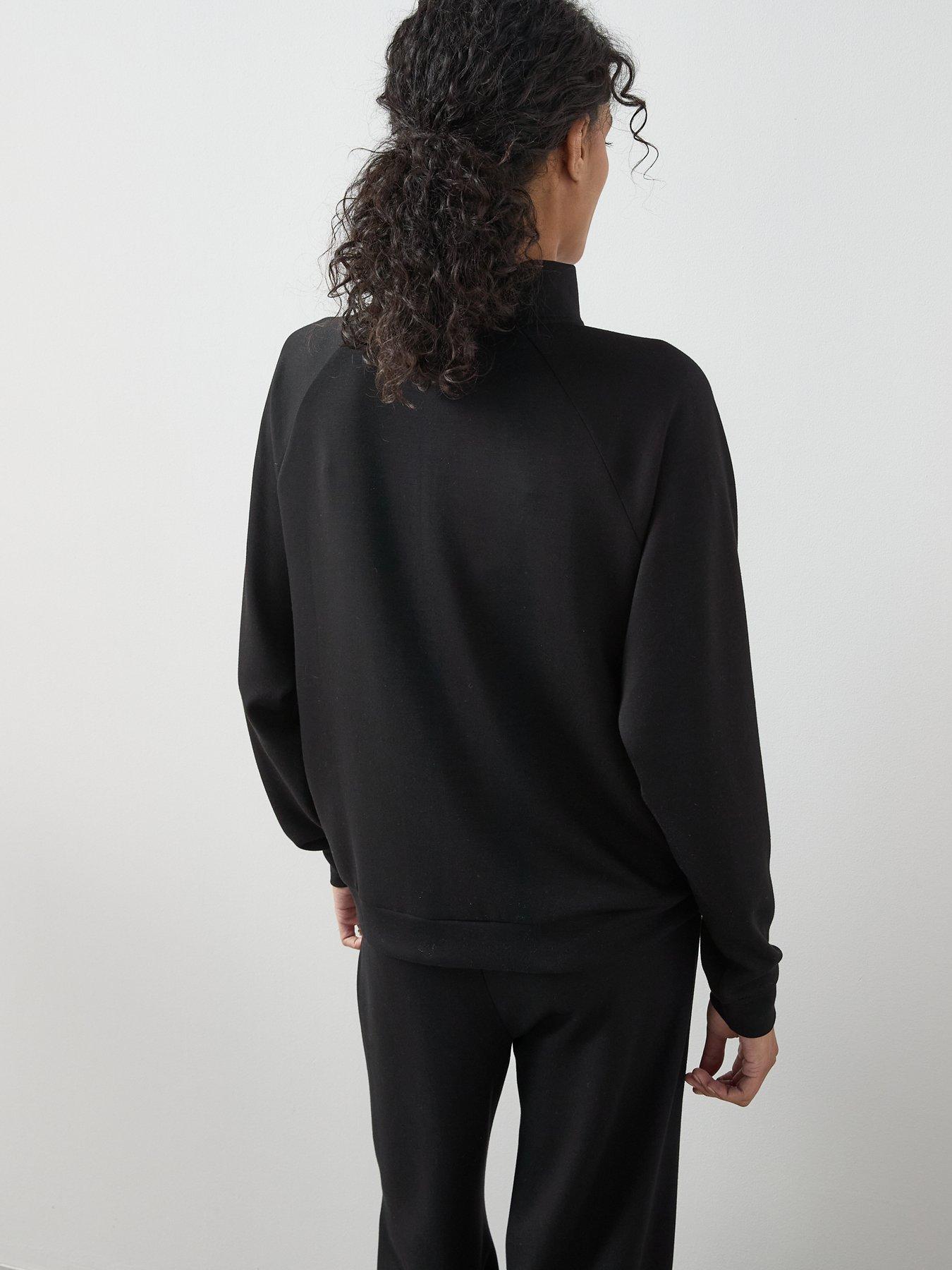 Image 5 of 6 of The Very Collection High Neck Zip Through Loungewear Set - Black