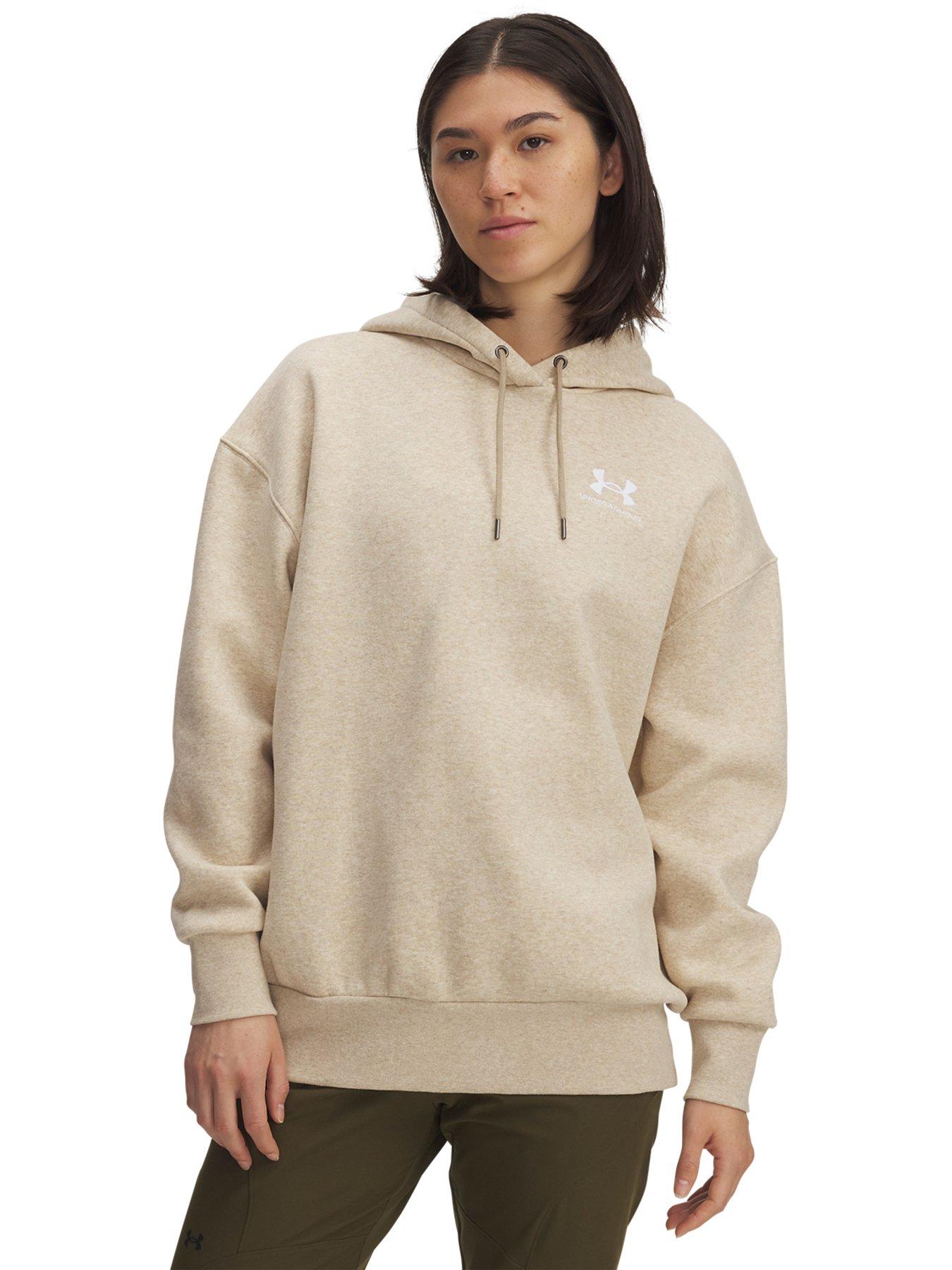 undefined Womens Training Icon Fleece Oversized Hoodie - Khaki
