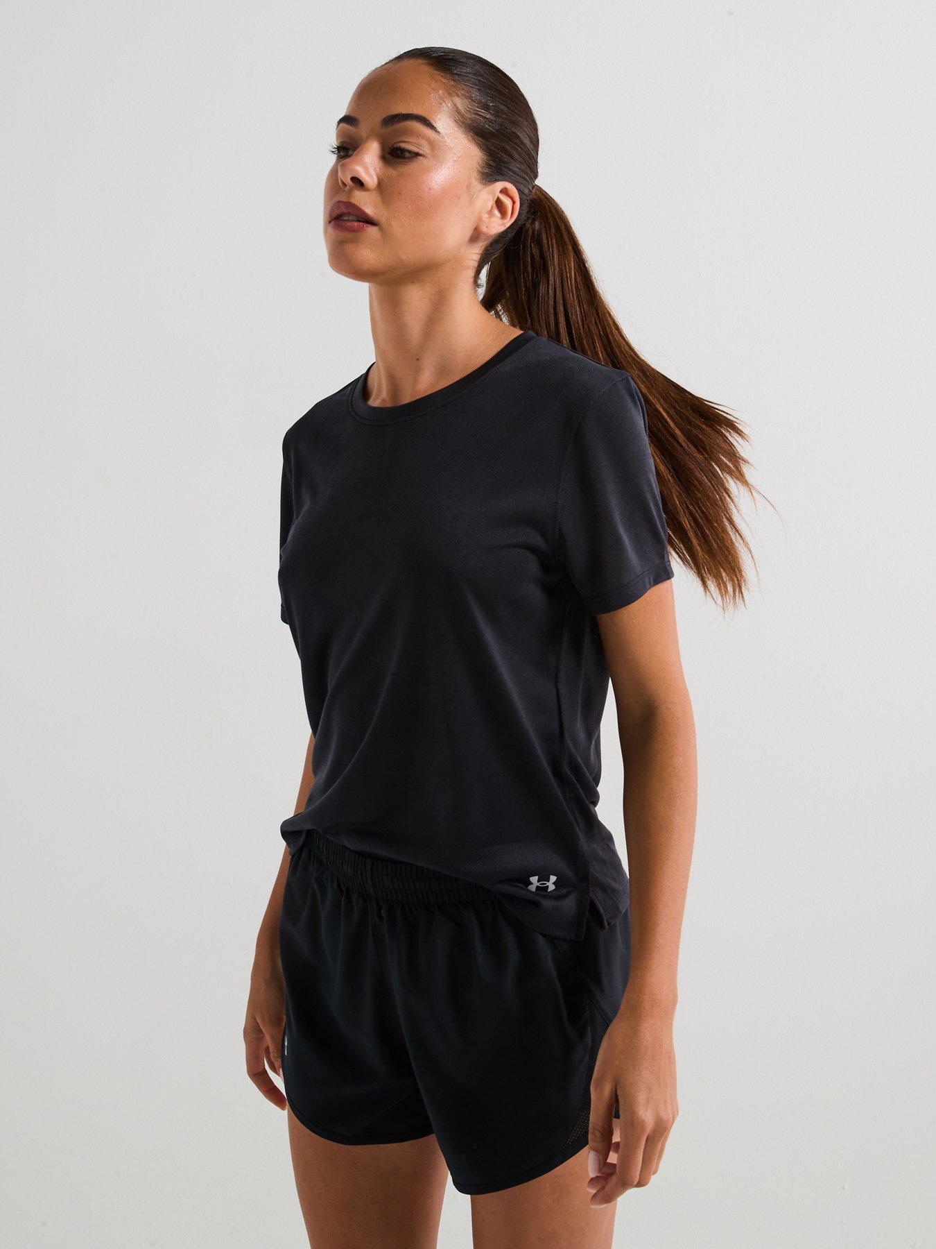 UNDER ARMOUR Womens Running Launch Jacquard T-Shirt - Black