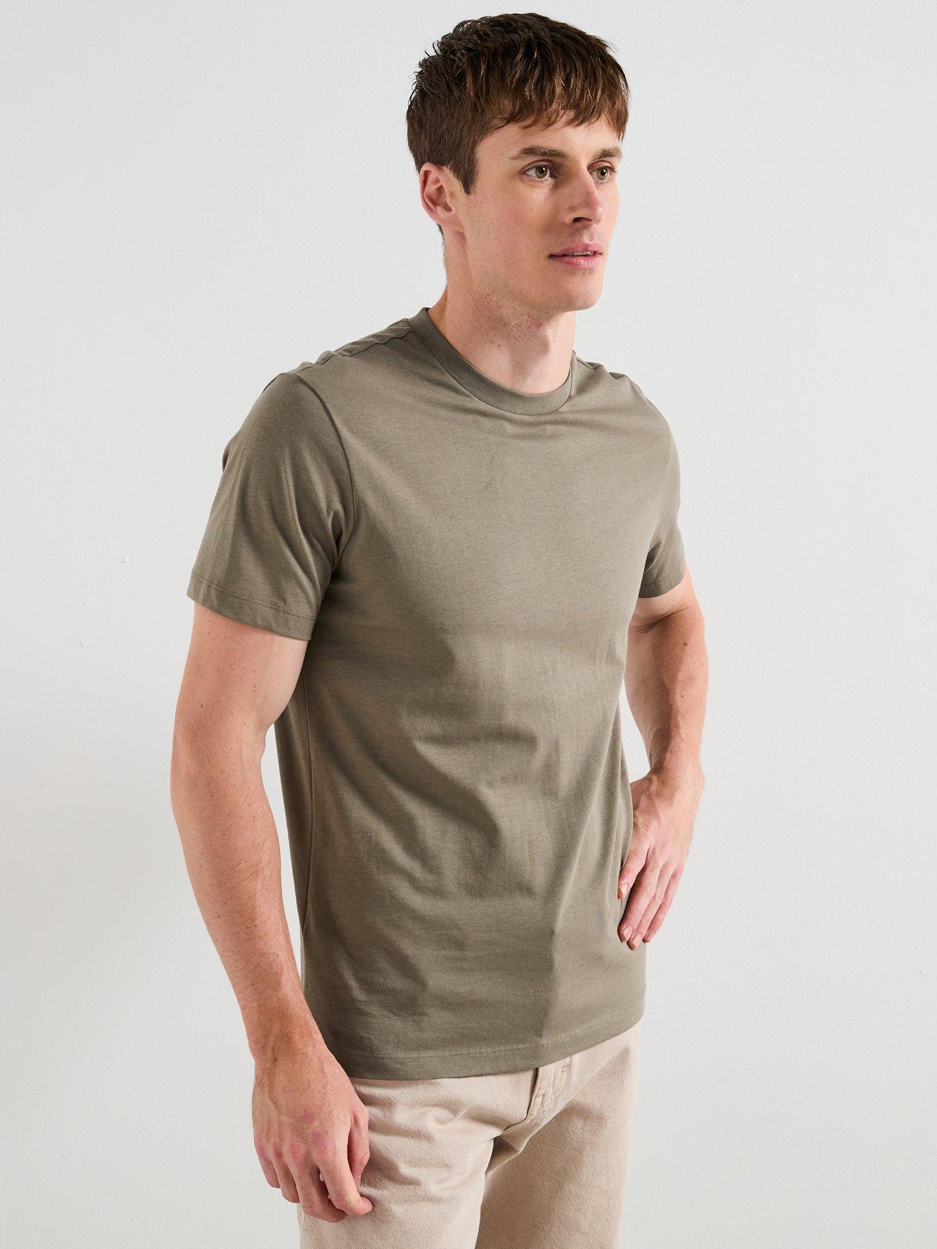 undefined Cherlo Cotton Crew Neck Short Sleeve T-Shirt - Dark Green